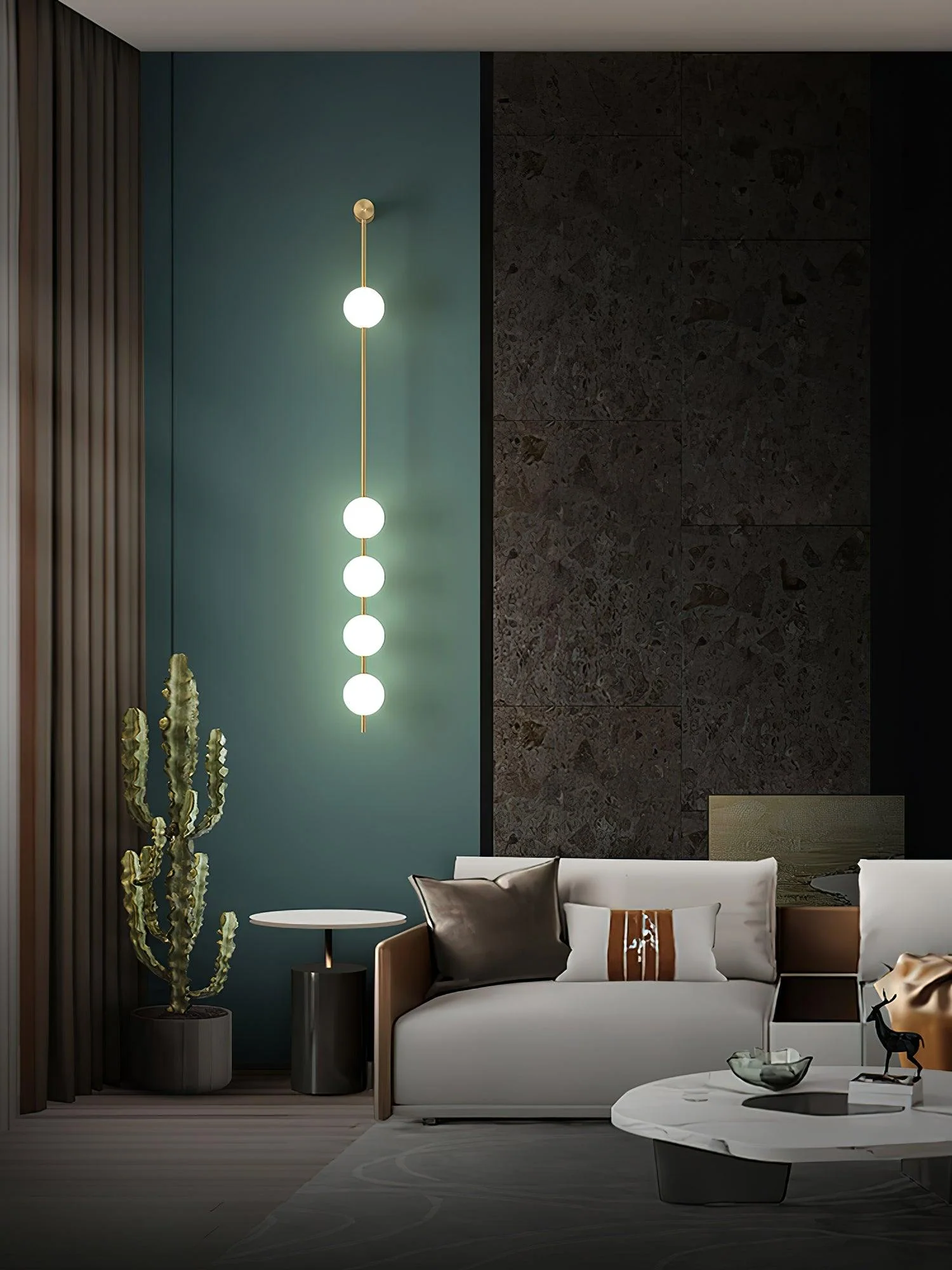 Lustra Wall Lamp Vertical Balls Brass - Image 64