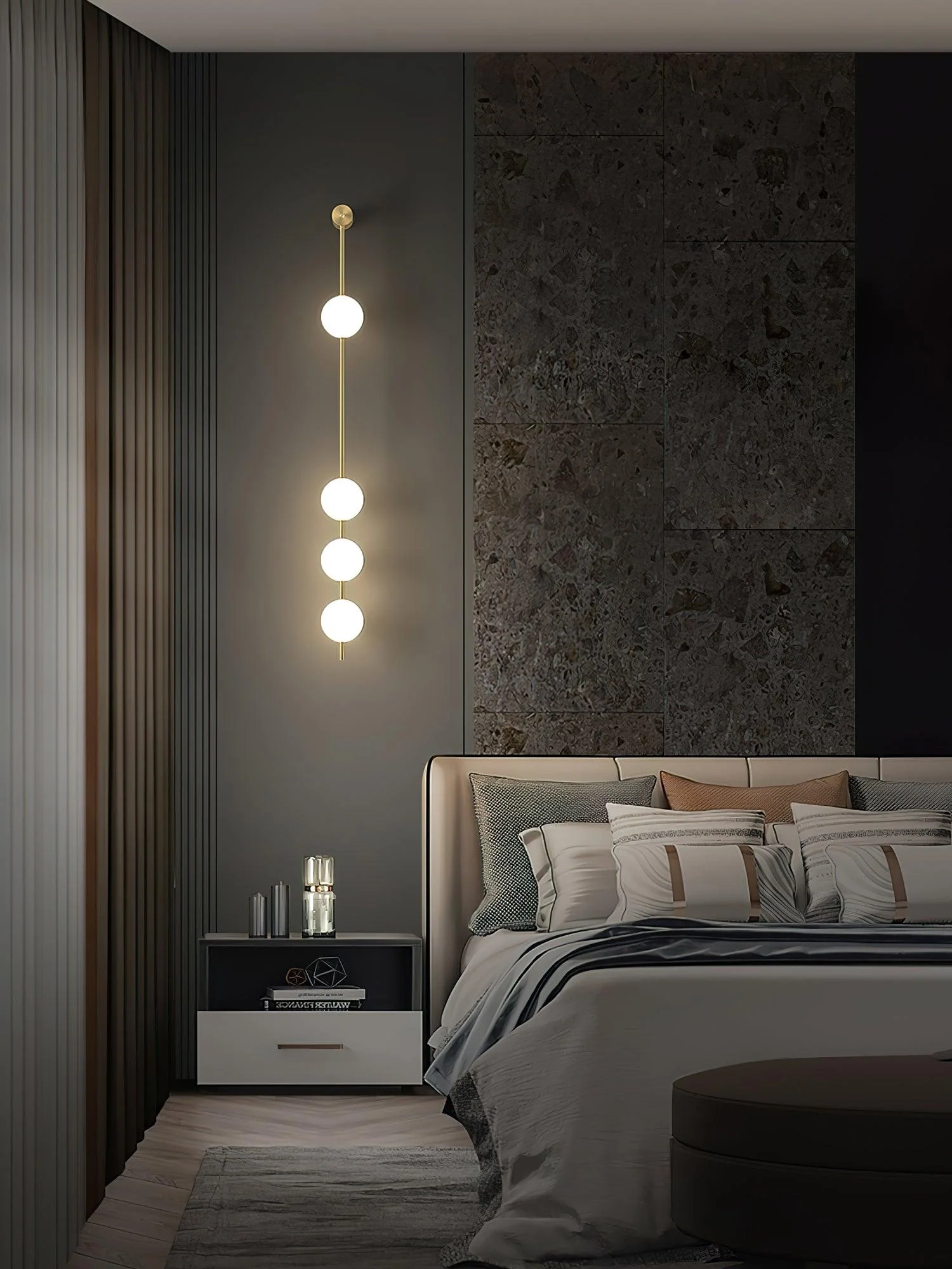 Lustra Wall Lamp Vertical Balls Brass - Image 65