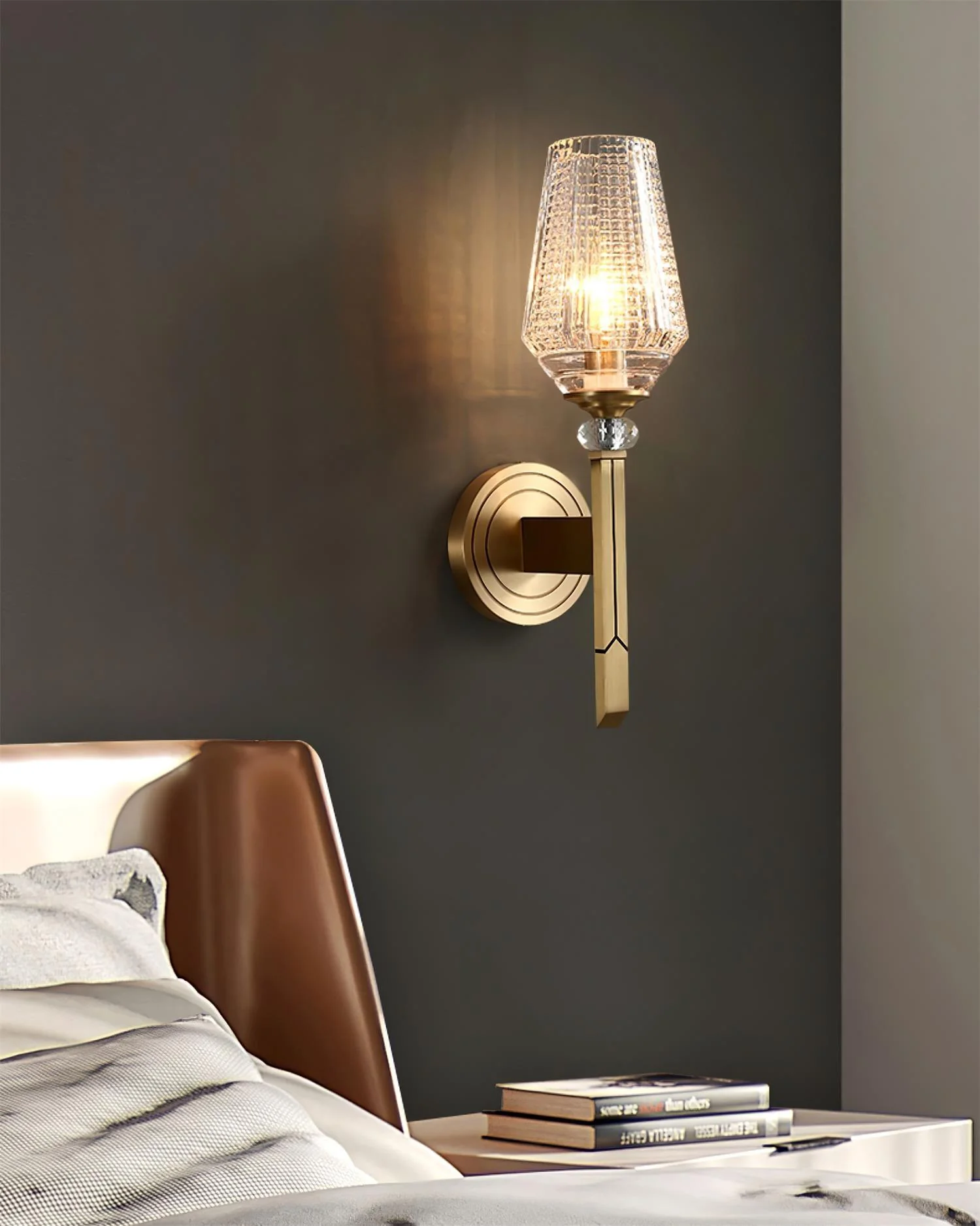 Lustra Wall Light Brass Crystal Elegant - Image 10