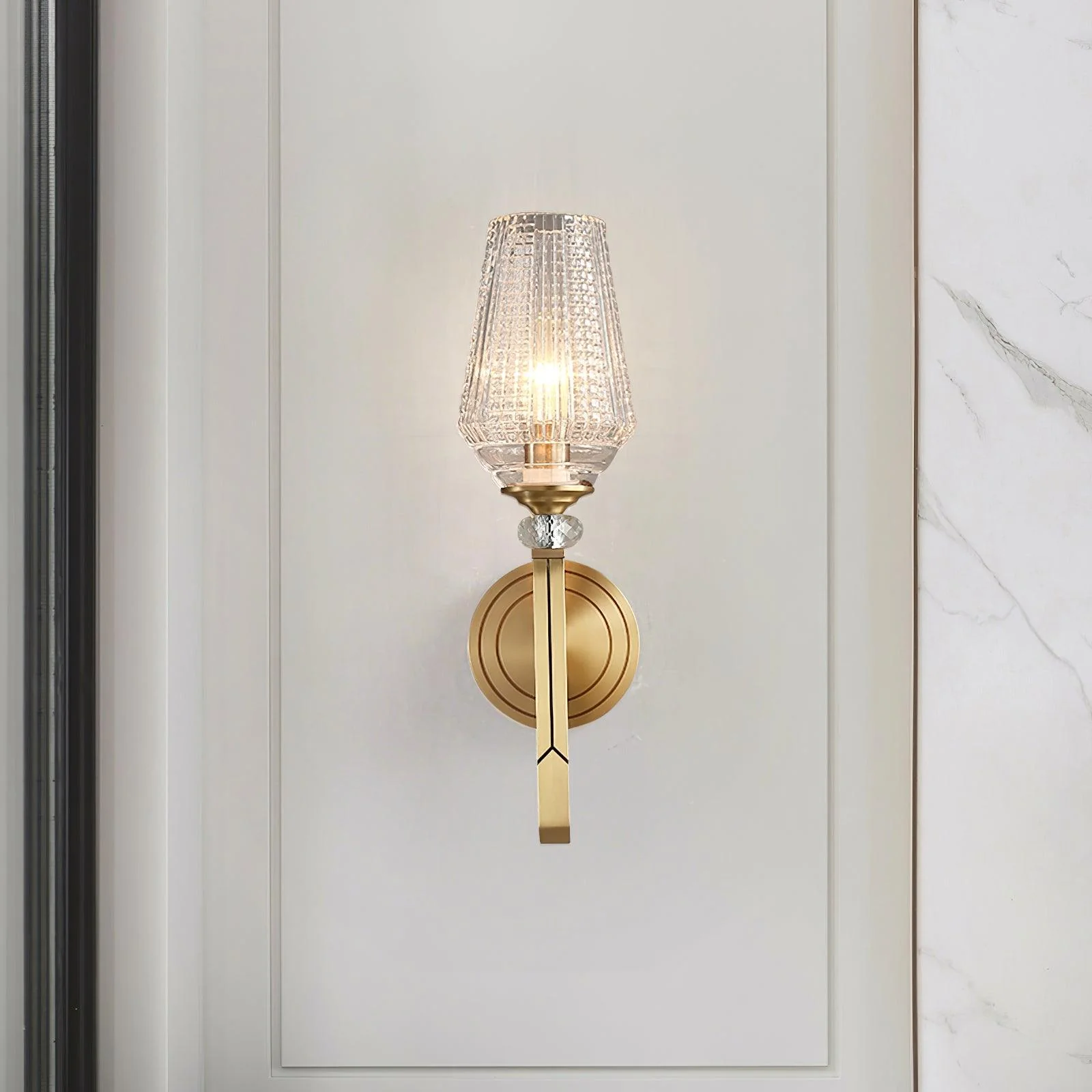 Lustra Wall Light Brass Crystal Elegant - Image 11