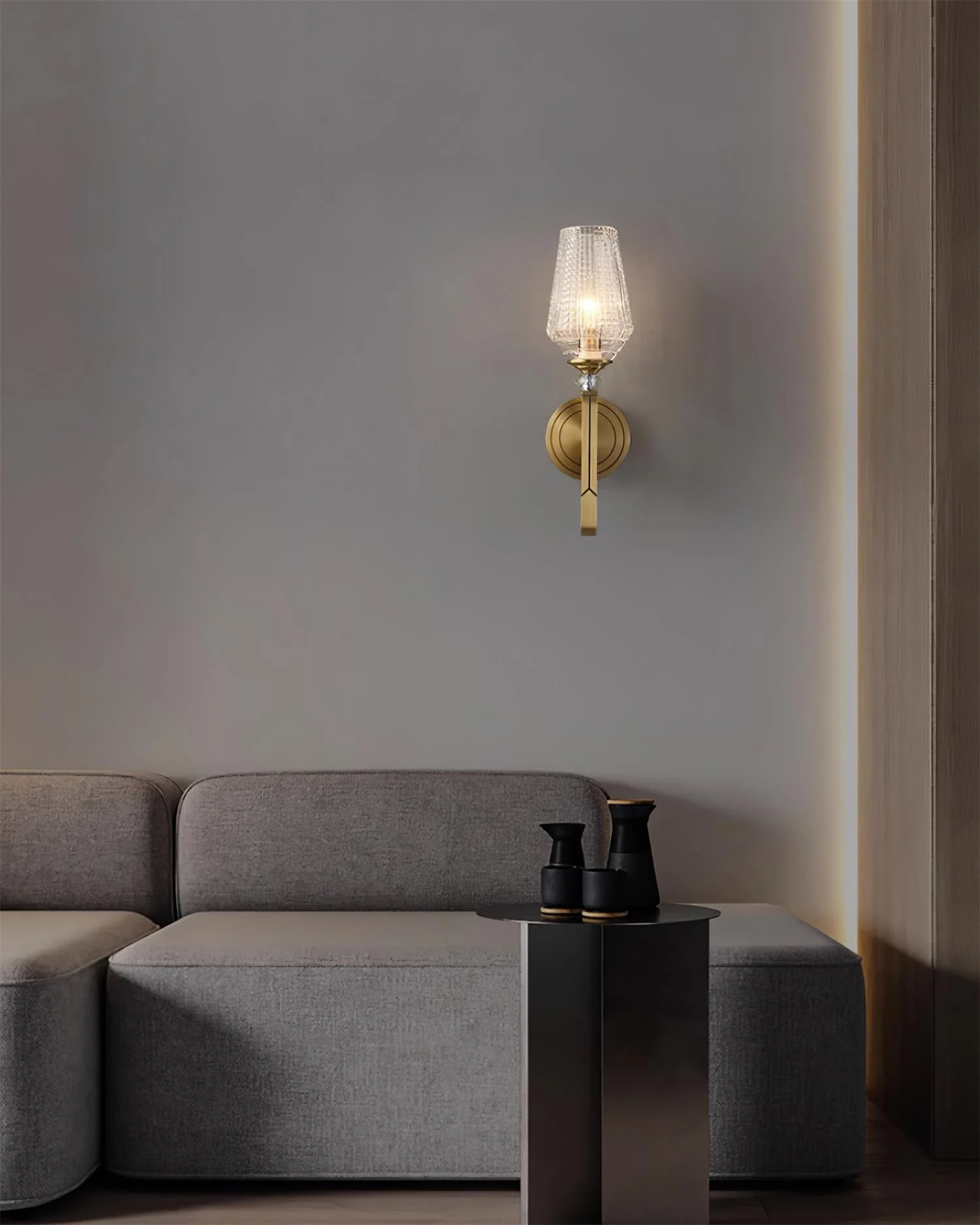 Lustra Wall Light Brass Crystal Elegant - Image 12