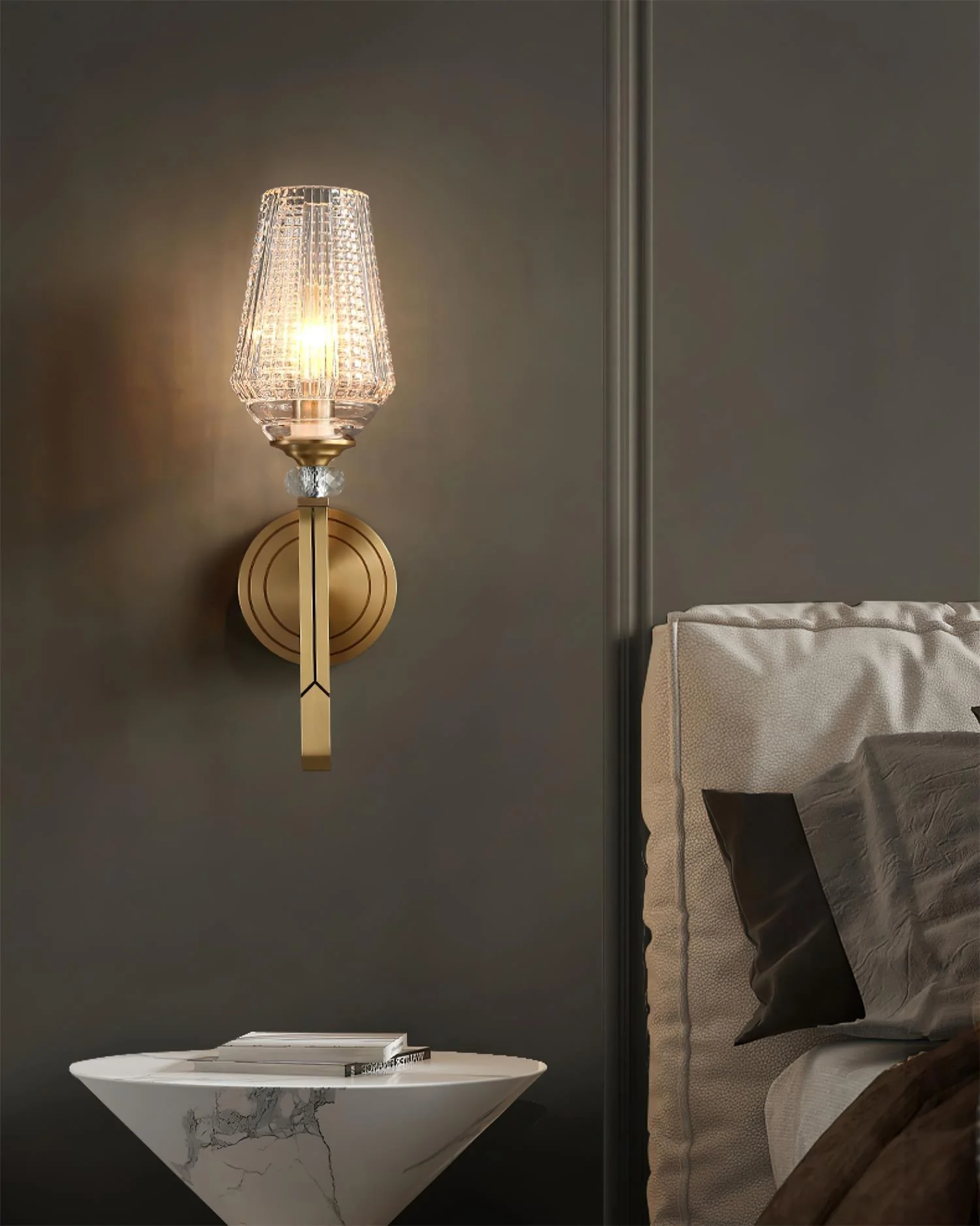 Lustra Wall Light Brass Crystal Elegant - Image 14