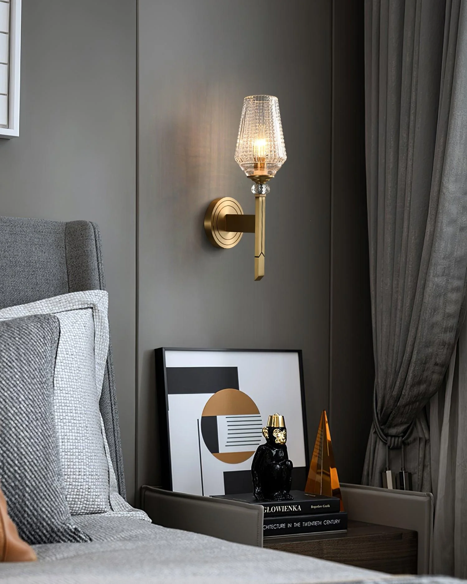 Lustra Wall Light Brass Crystal Elegant - Image 16