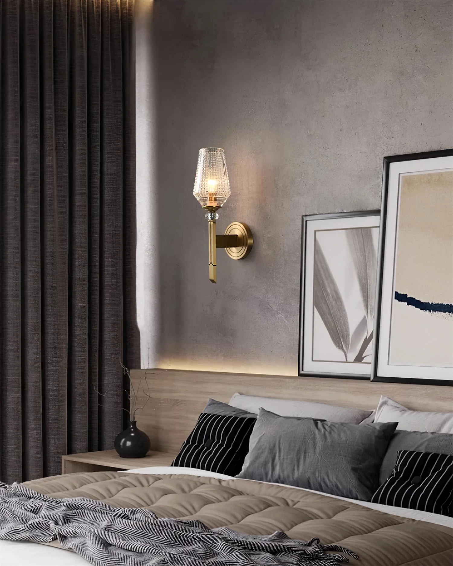 Lustra Wall Light Brass Crystal Elegant - Image 23