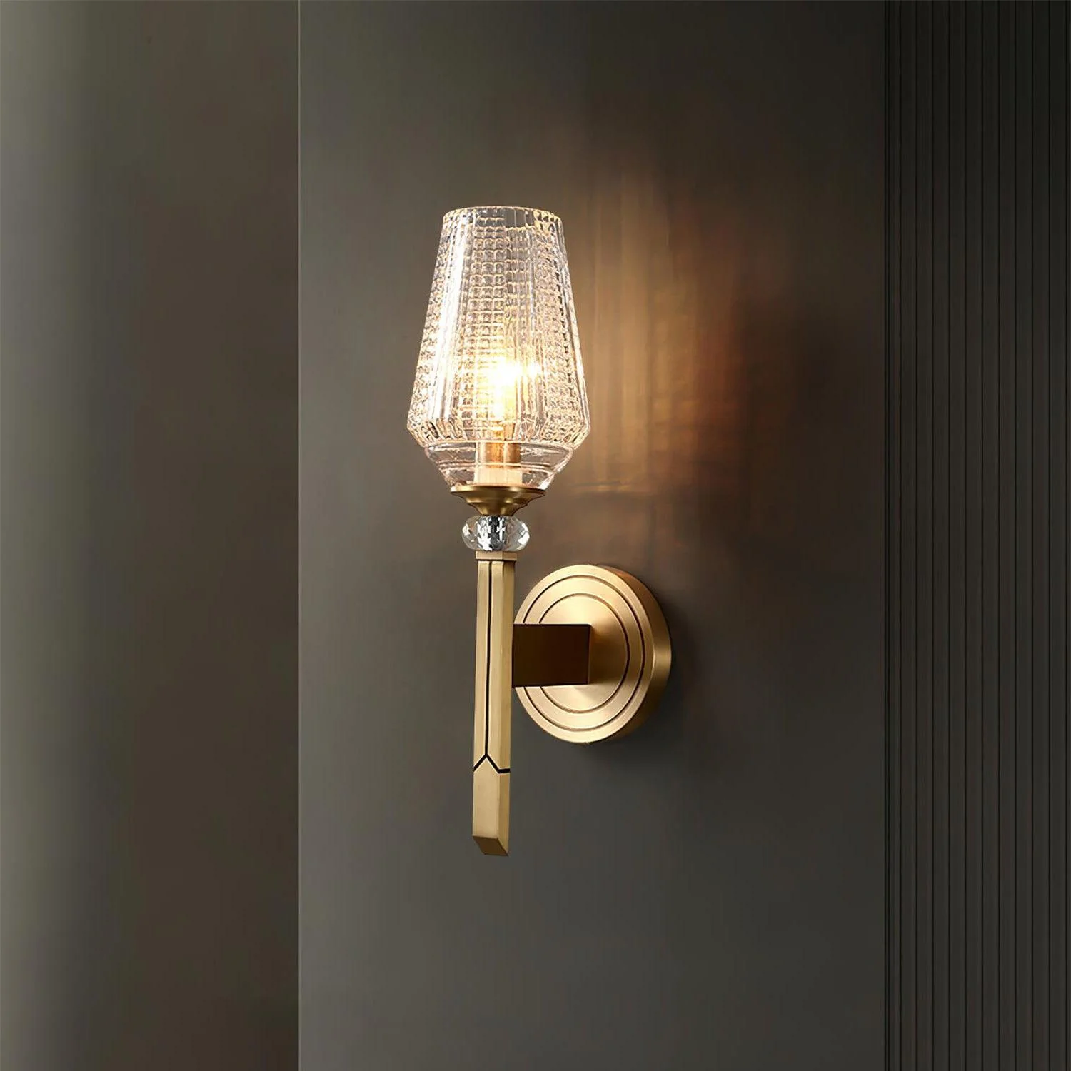 Lustra Wall Light Brass Crystal Elegant - Image 4