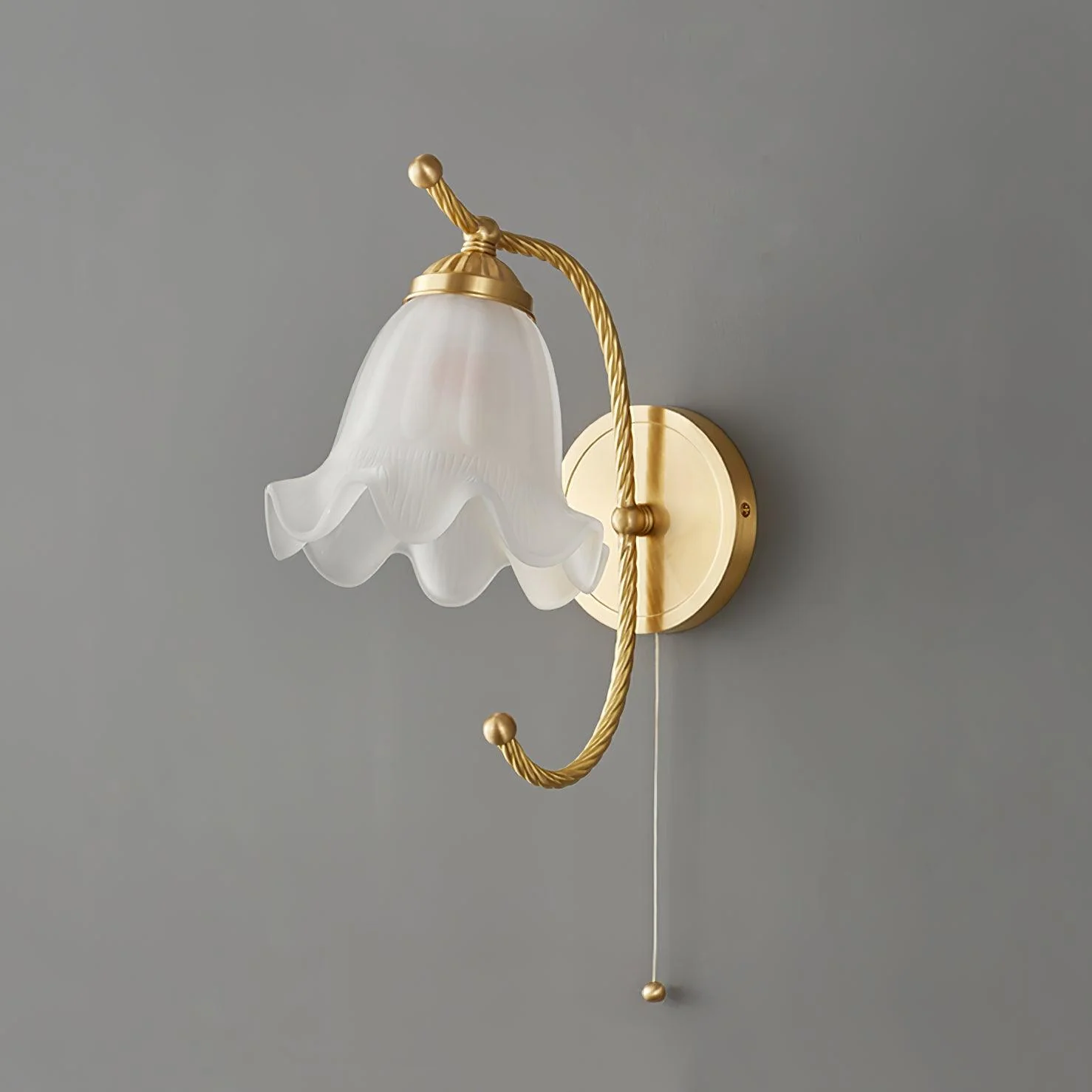Lustra Wall Sconce Brass Gooseneck Glass - Image 18