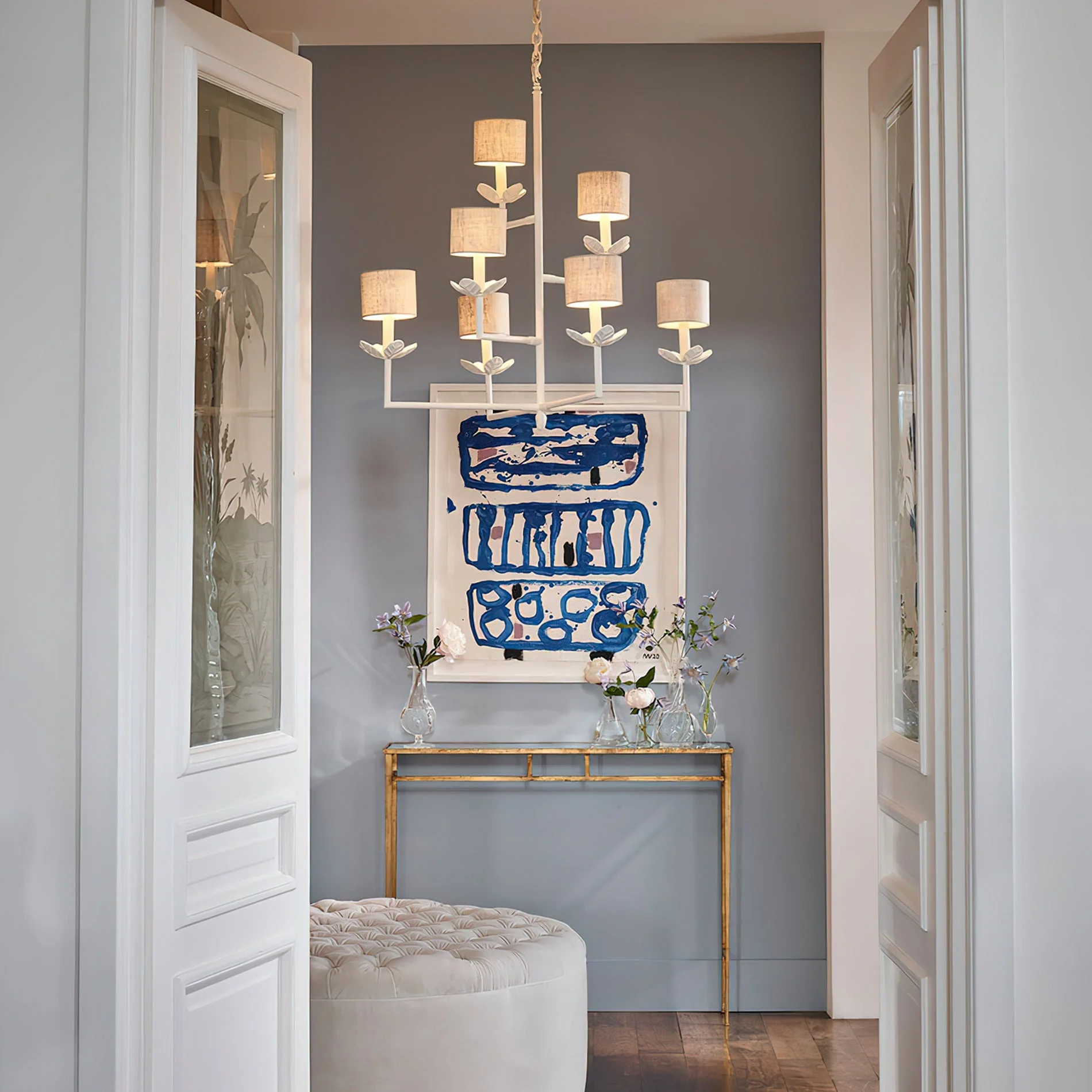 Lustre Contemporary Brass Chandelier - Image 4