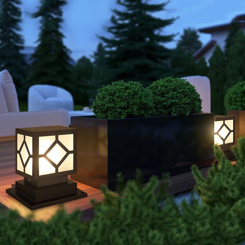 Luther Square LED Modern Steel Outdoor Post Lamp - Image 10