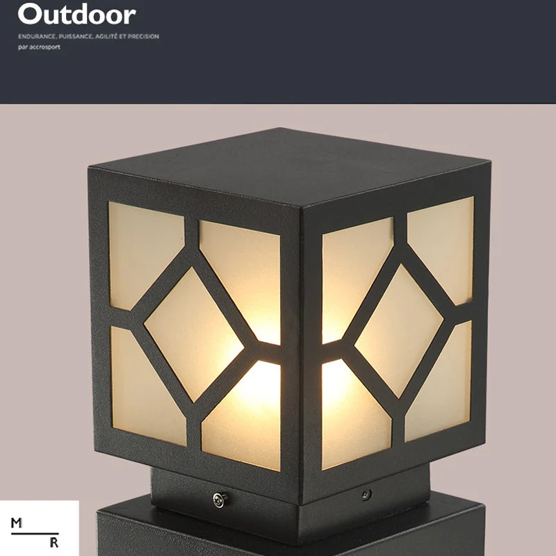 Luther Square LED Modern Steel Outdoor Post Lamp - Image 3