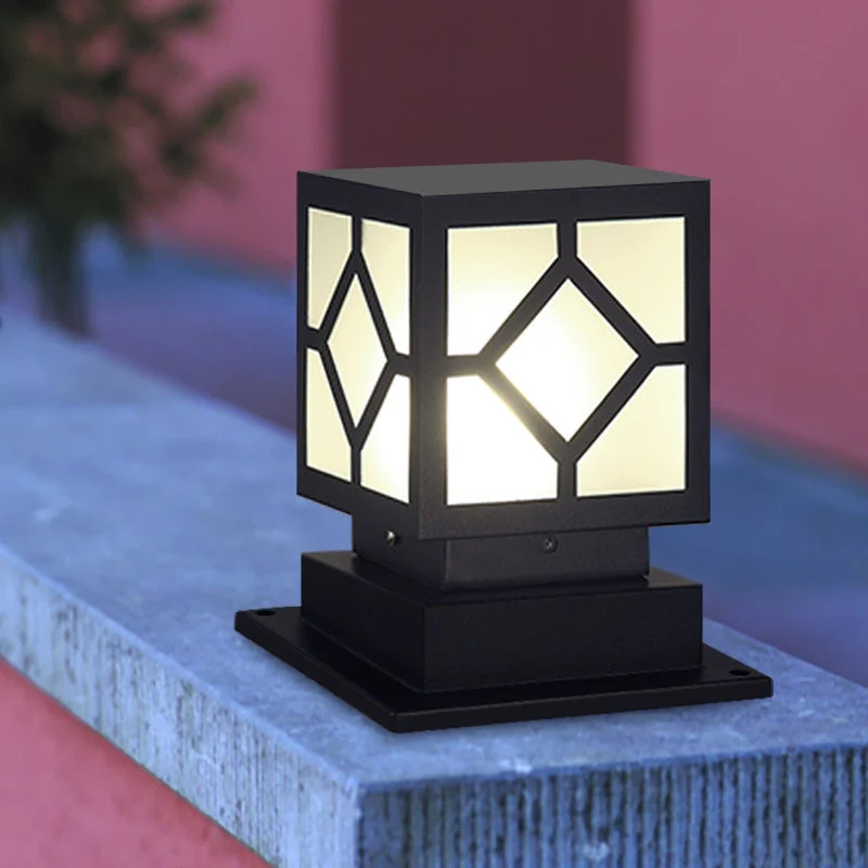 Luther Square LED Modern Steel Outdoor Post Lamp - Image 5
