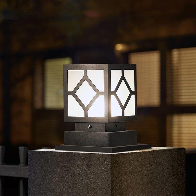 Luther Square LED Modern Steel Outdoor Post Lamp - Image 6