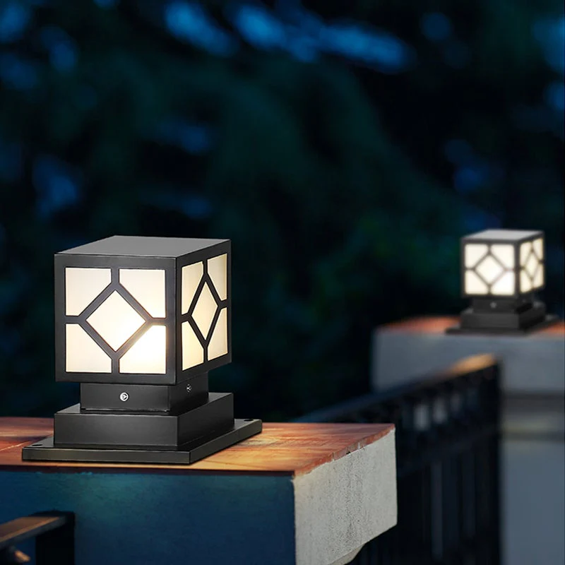 Luther Square LED Modern Steel Outdoor Post Lamp - Image 7