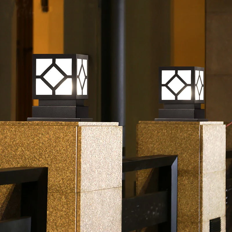 Luther Square LED Modern Steel Outdoor Post Lamp - Image 8