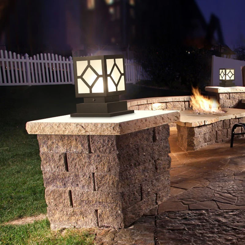 Luther Square LED Modern Steel Outdoor Post Lamp - Image 9