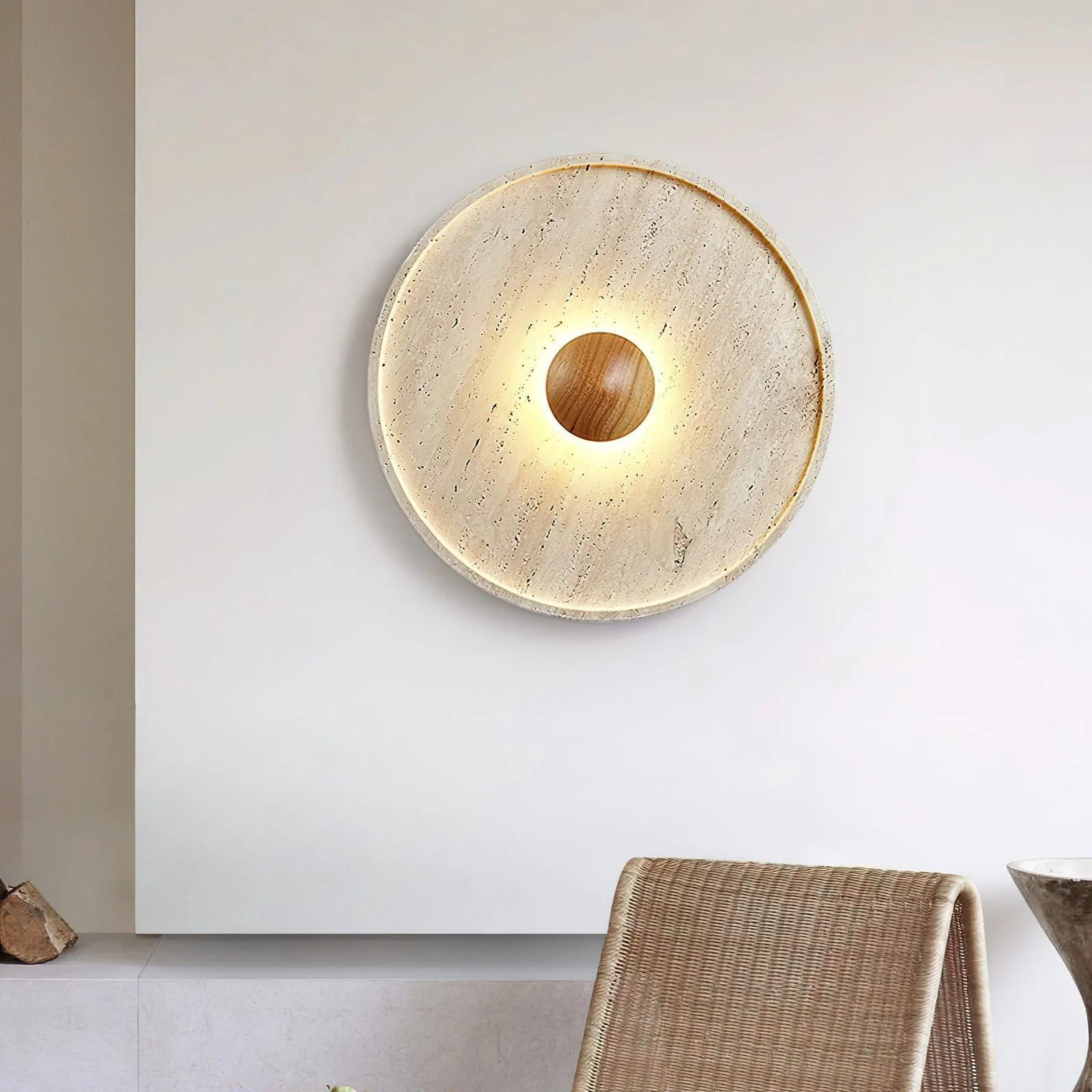 Luxely Wabi-Sabi Travertine Wall Light - Image 2