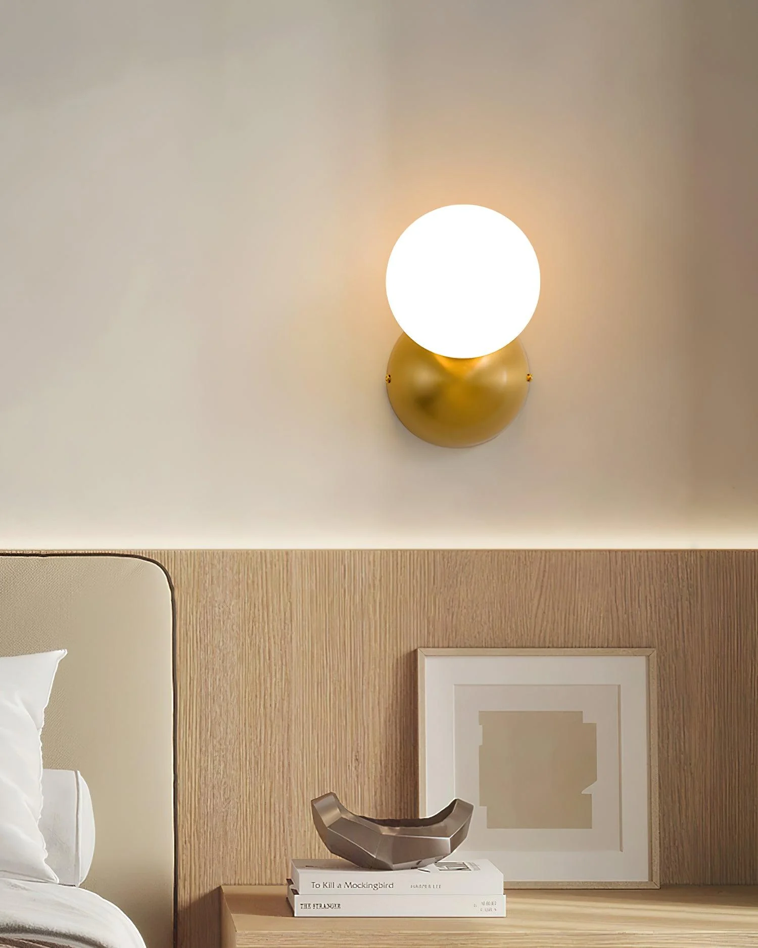 Lysola Sphere Glass Brass Wall Light - Image 16