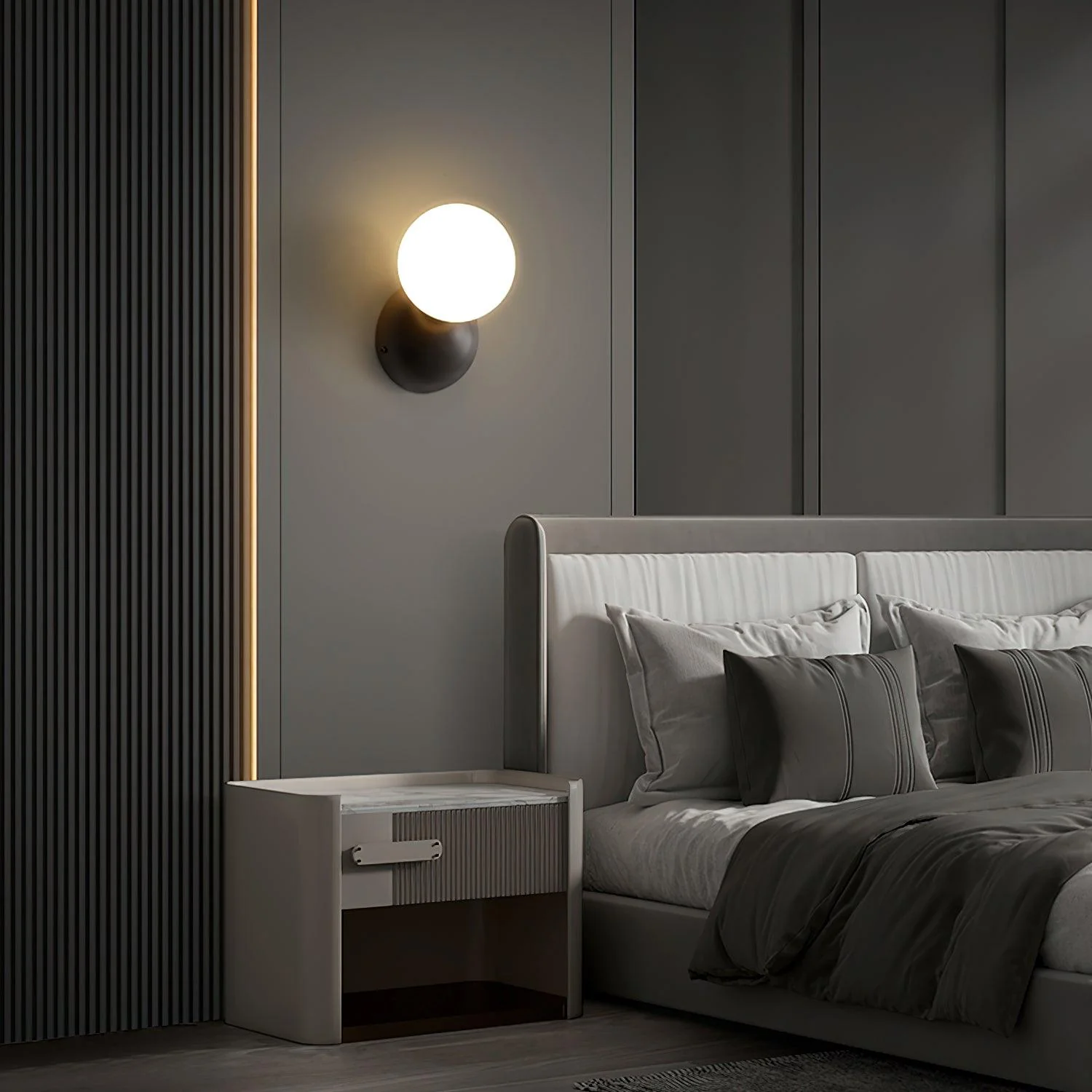 Lysola Sphere Glass Brass Wall Light - Image 21