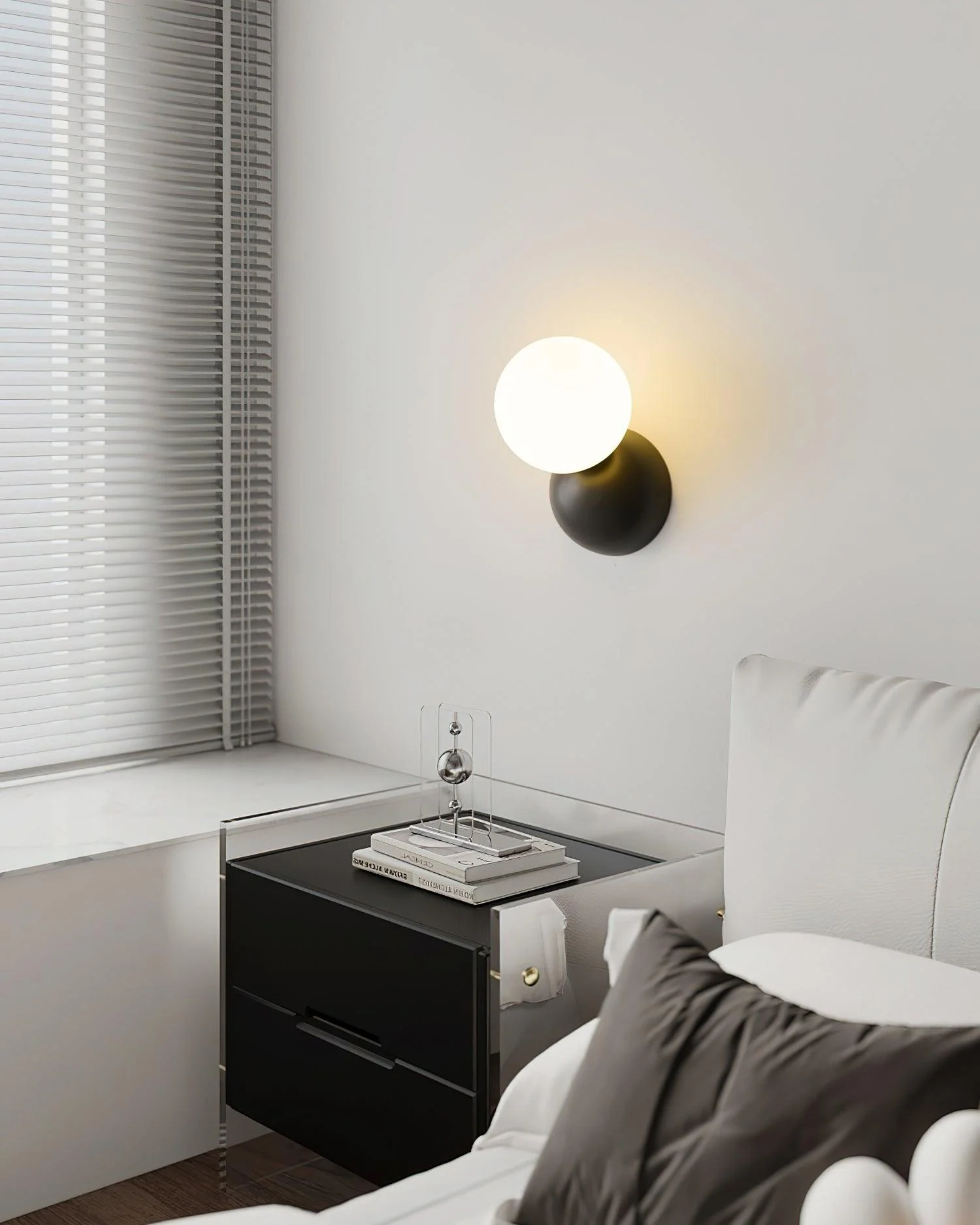 Lysola Sphere Glass Brass Wall Light - Image 22