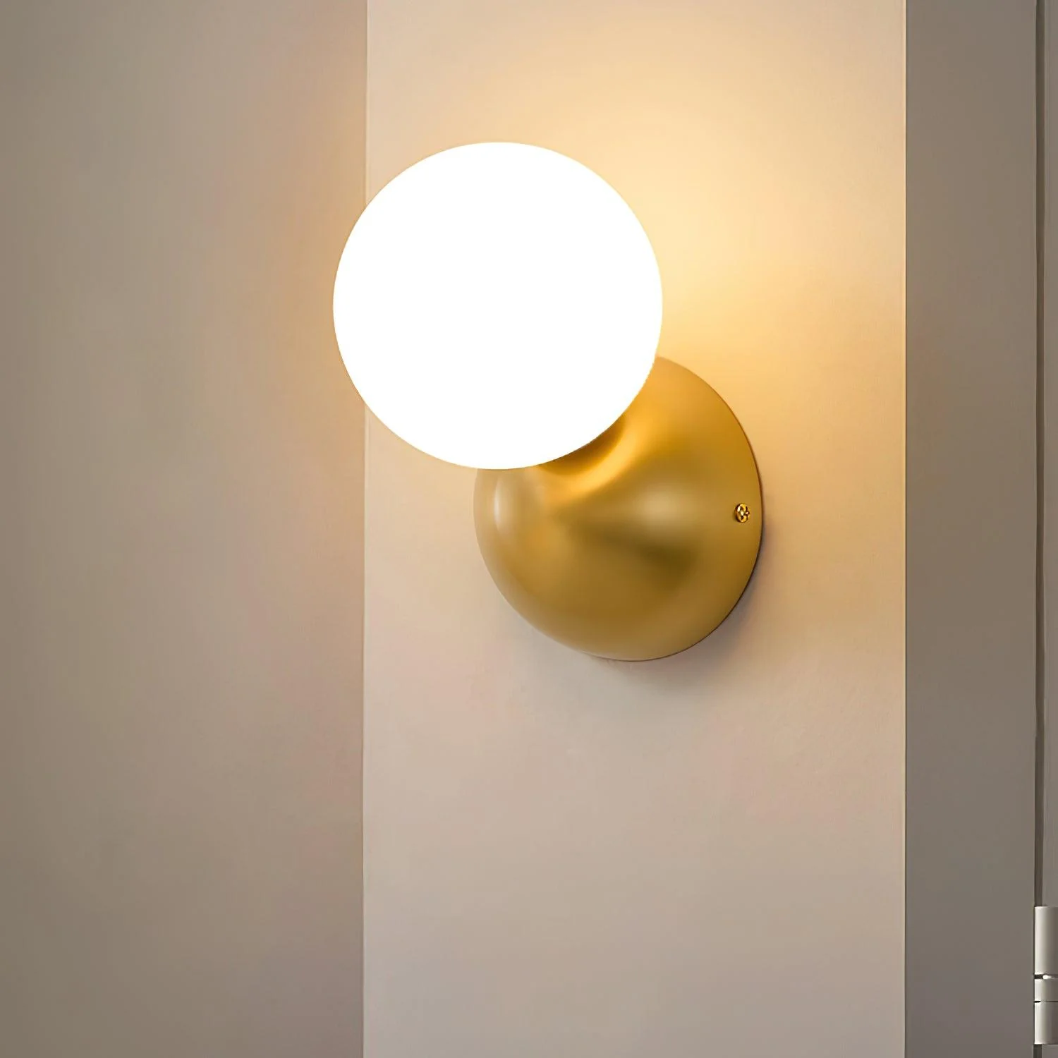 Lysola Sphere Glass Brass Wall Light - Image 4