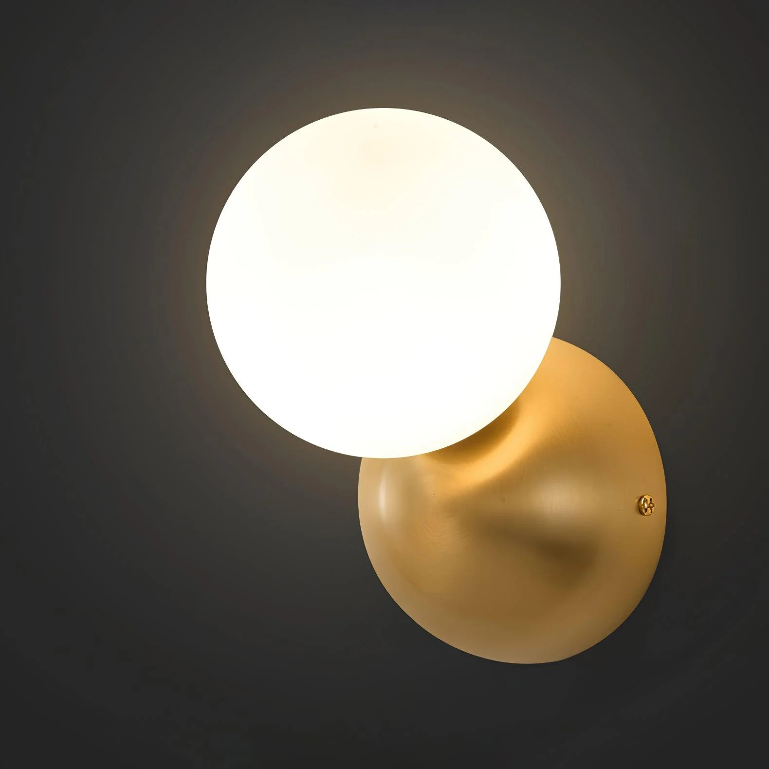 Lysola Sphere Glass Brass Wall Light - Image 8