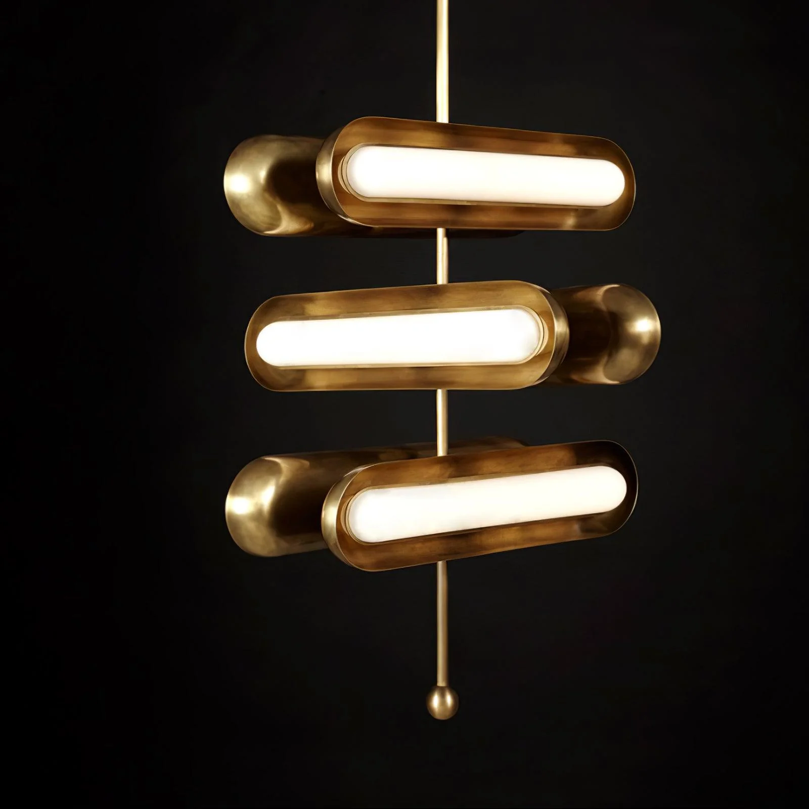 Lyvinaris Geometric Brass Linear Pendant Light - Image 10
