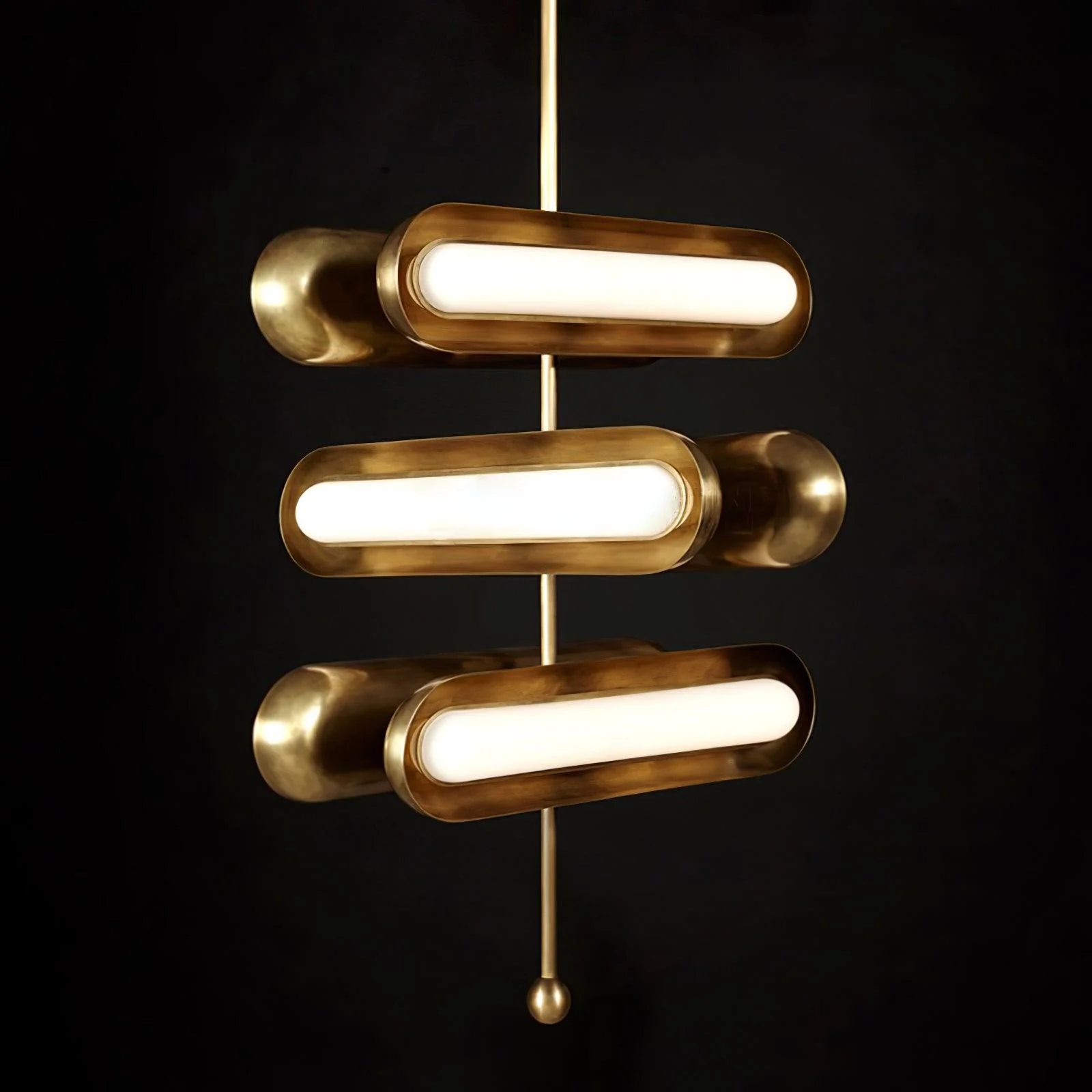 Lyvinaris Geometric Brass Linear Pendant Light - Image 12
