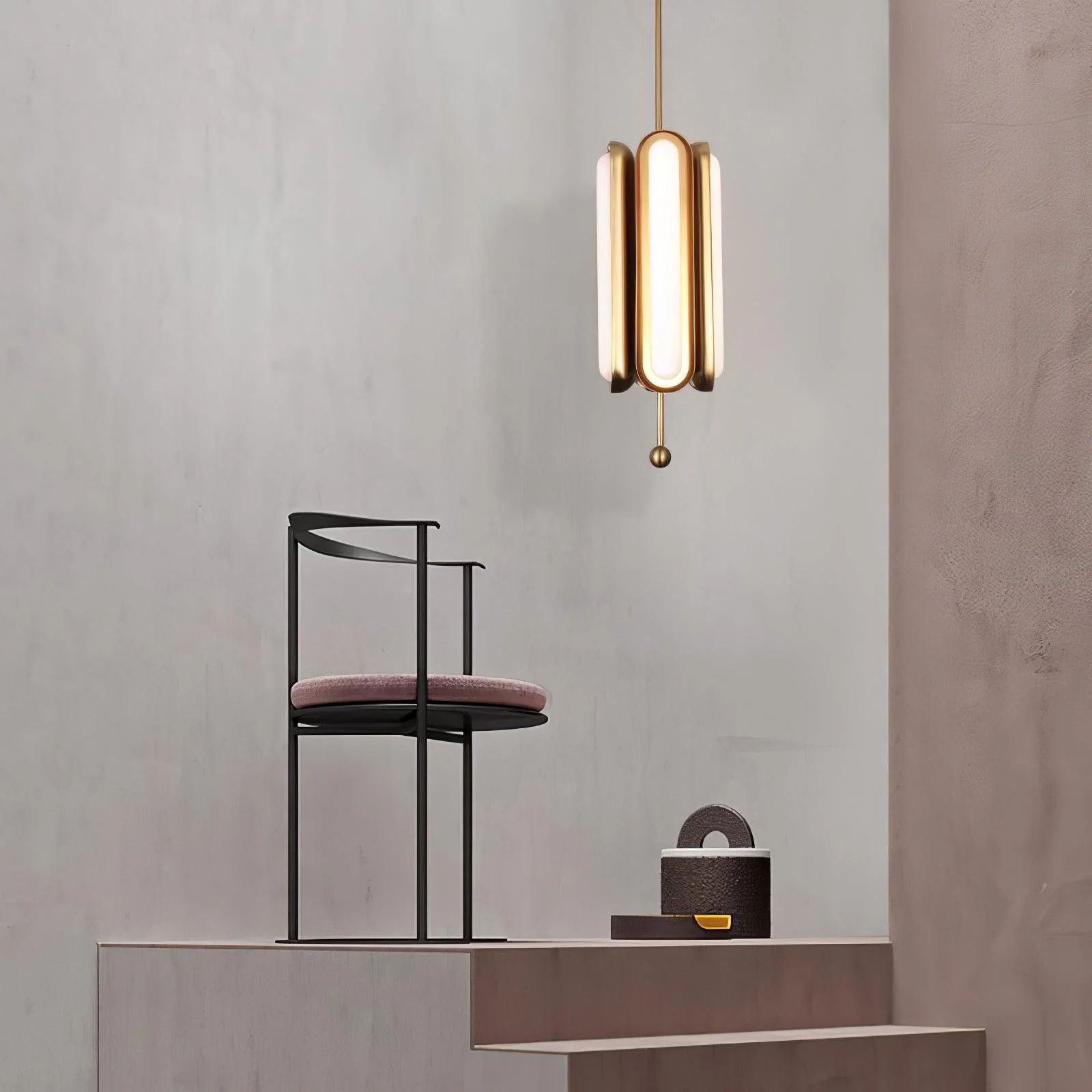 Lyvinaris Geometric Brass Linear Pendant Light - Image 13