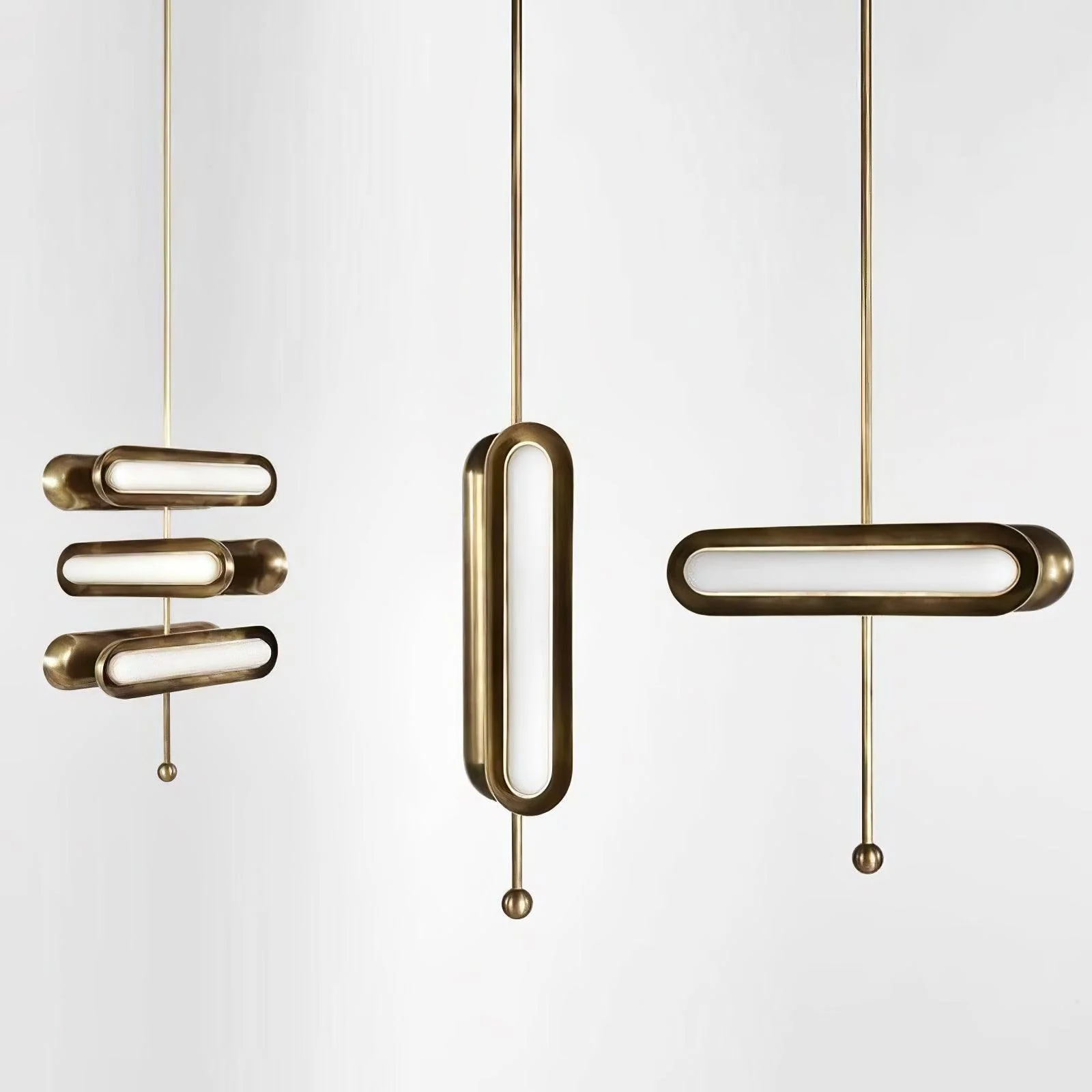 Lyvinaris Geometric Brass Linear Pendant Light - Image 14