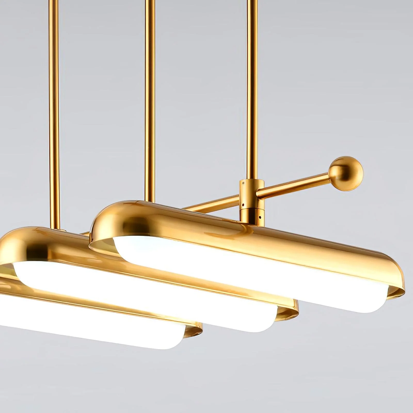 Lyvinaris Geometric Brass Linear Pendant Light - Image 17