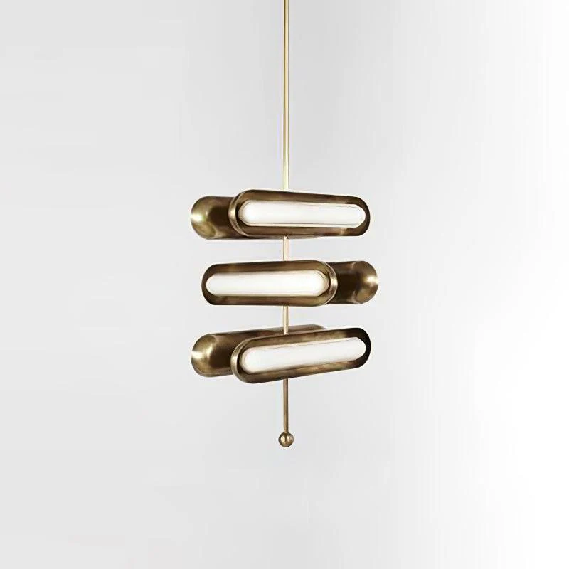 Lyvinaris Geometric Brass Linear Pendant Light - Image 2