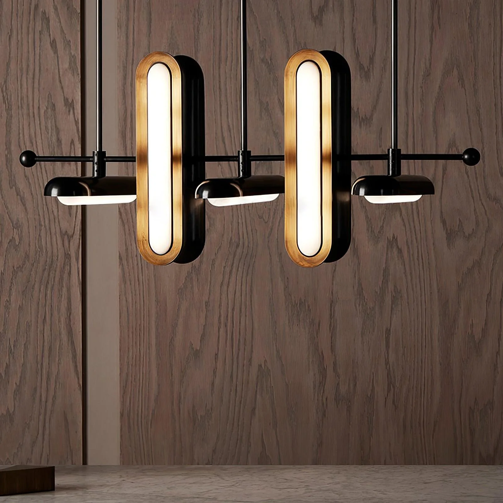 Lyvinaris Geometric Brass Linear Pendant Light - Image 23