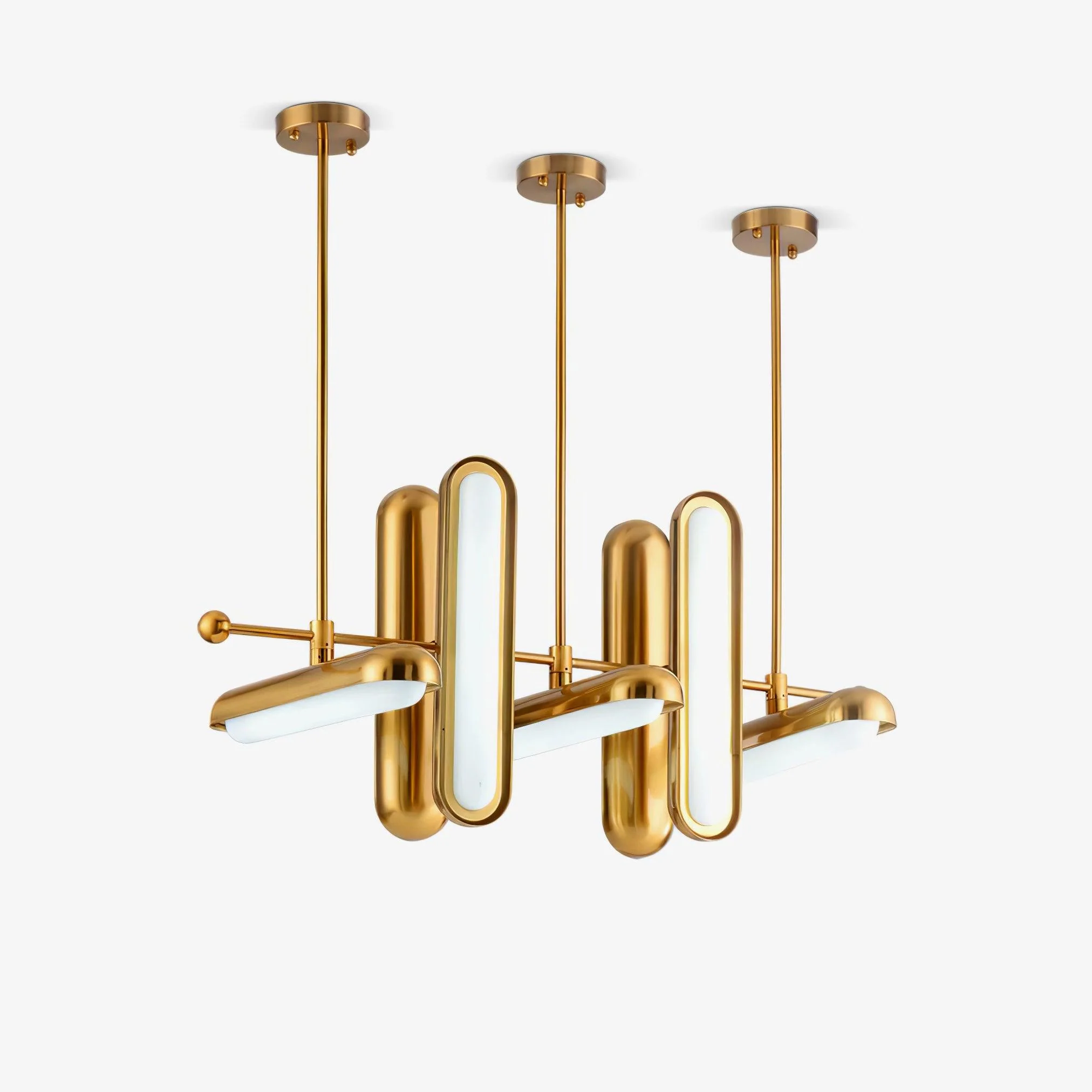 Lyvinaris Geometric Brass Linear Pendant Light - Image 25