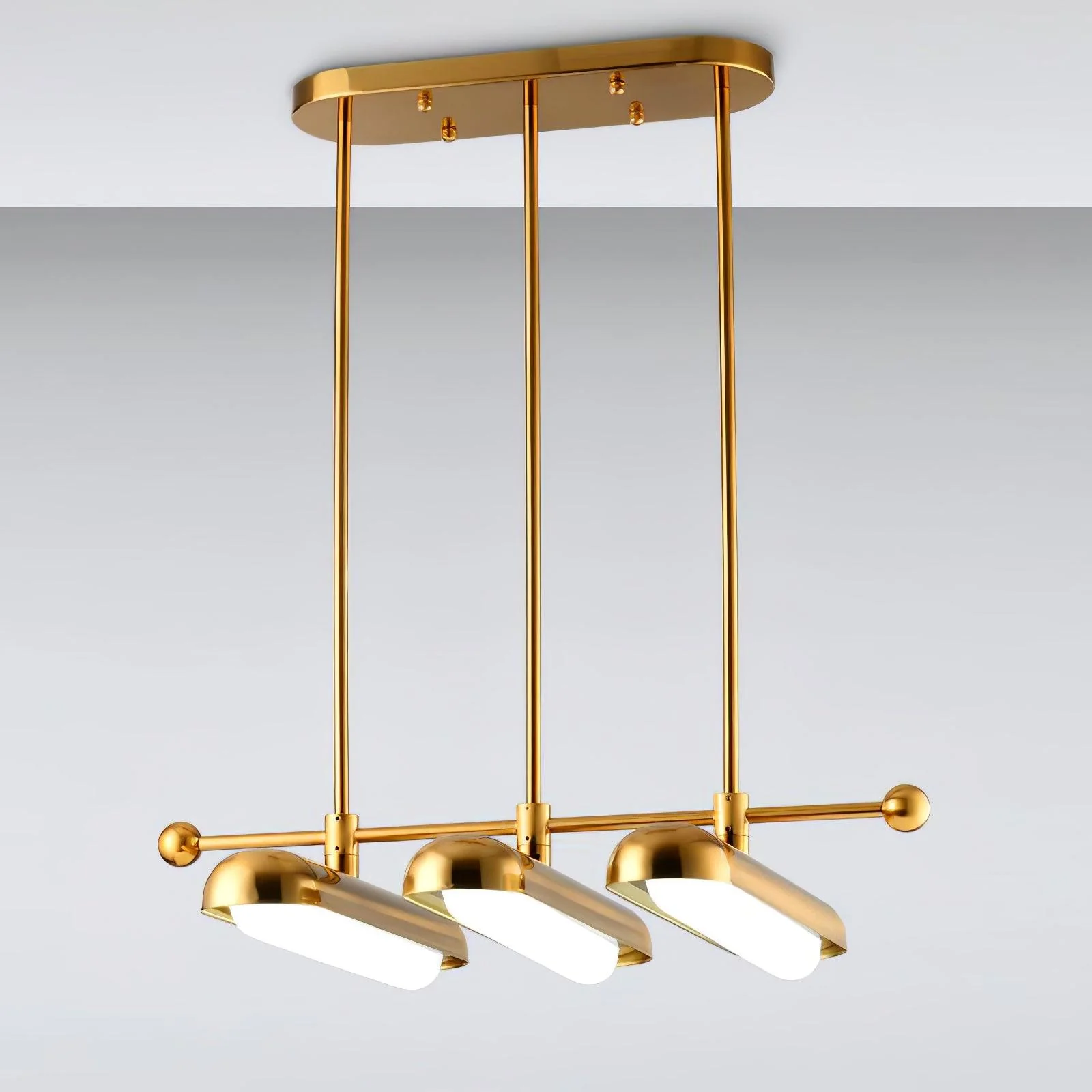 Lyvinaris Geometric Brass Linear Pendant Light - Image 27