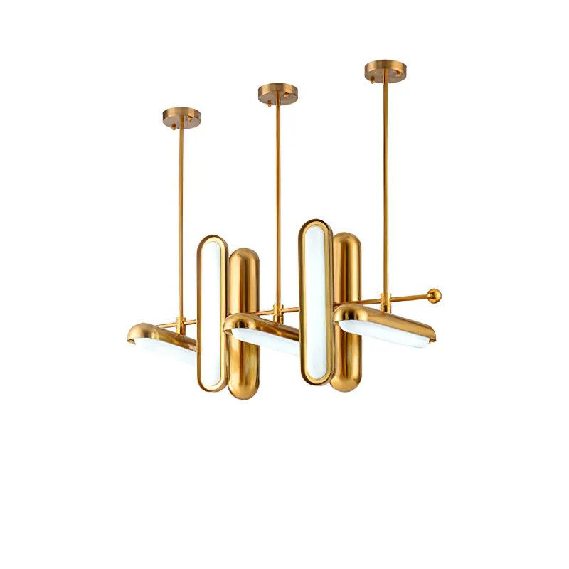 Lyvinaris Geometric Brass Linear Pendant Light - Image 36