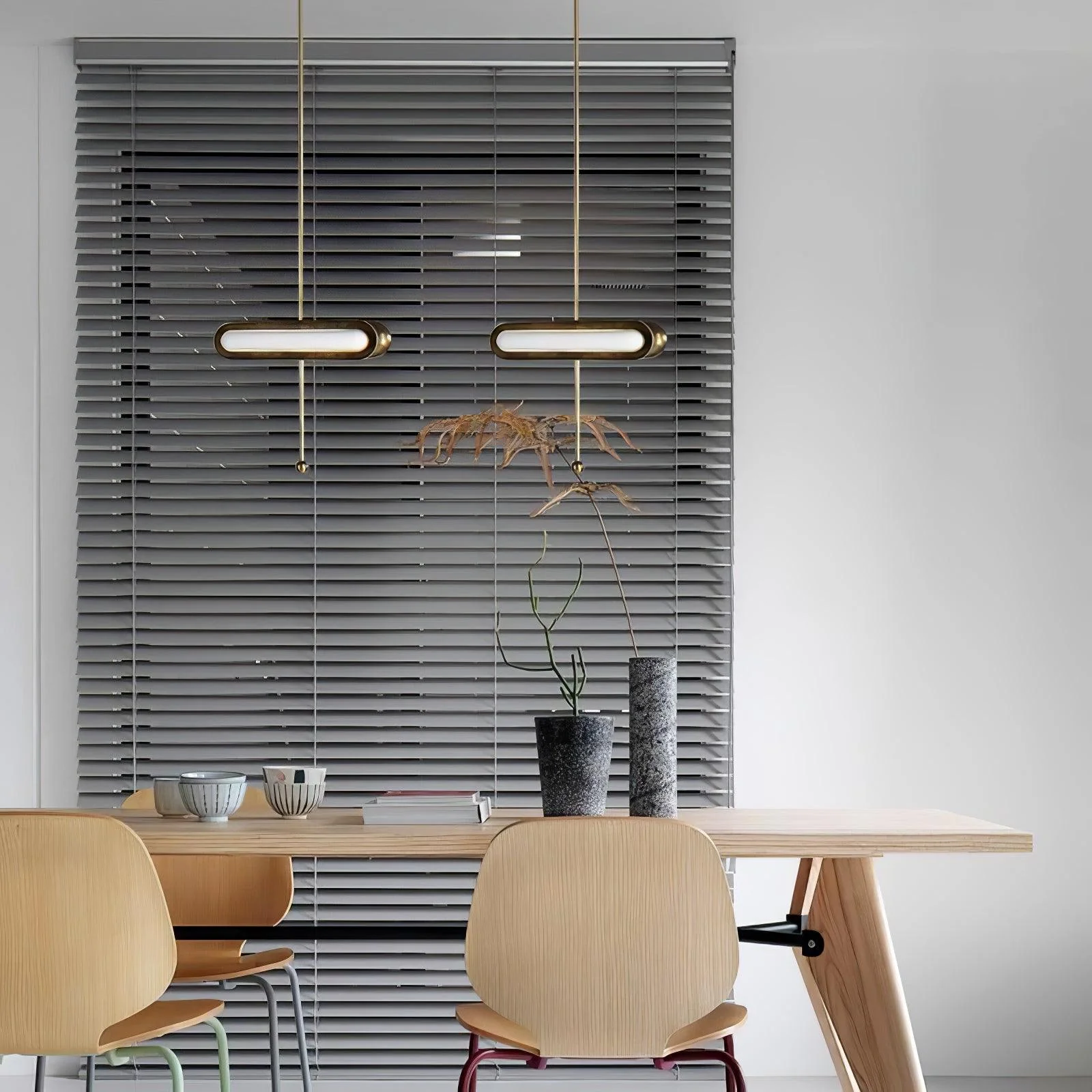 Lyvinaris Geometric Brass Linear Pendant Light - Image 40