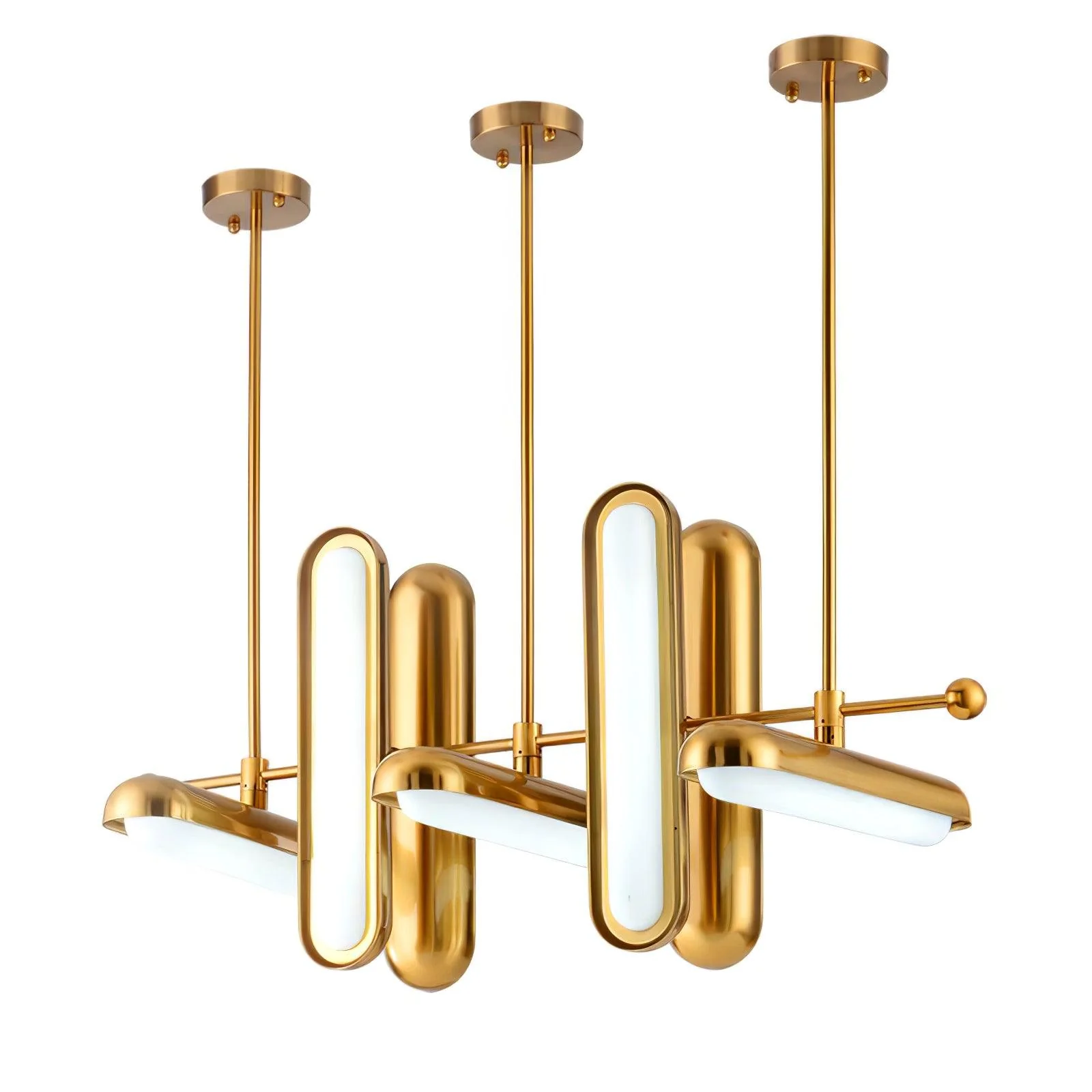 Lyvinaris Geometric Brass Linear Pendant Light - Image 46