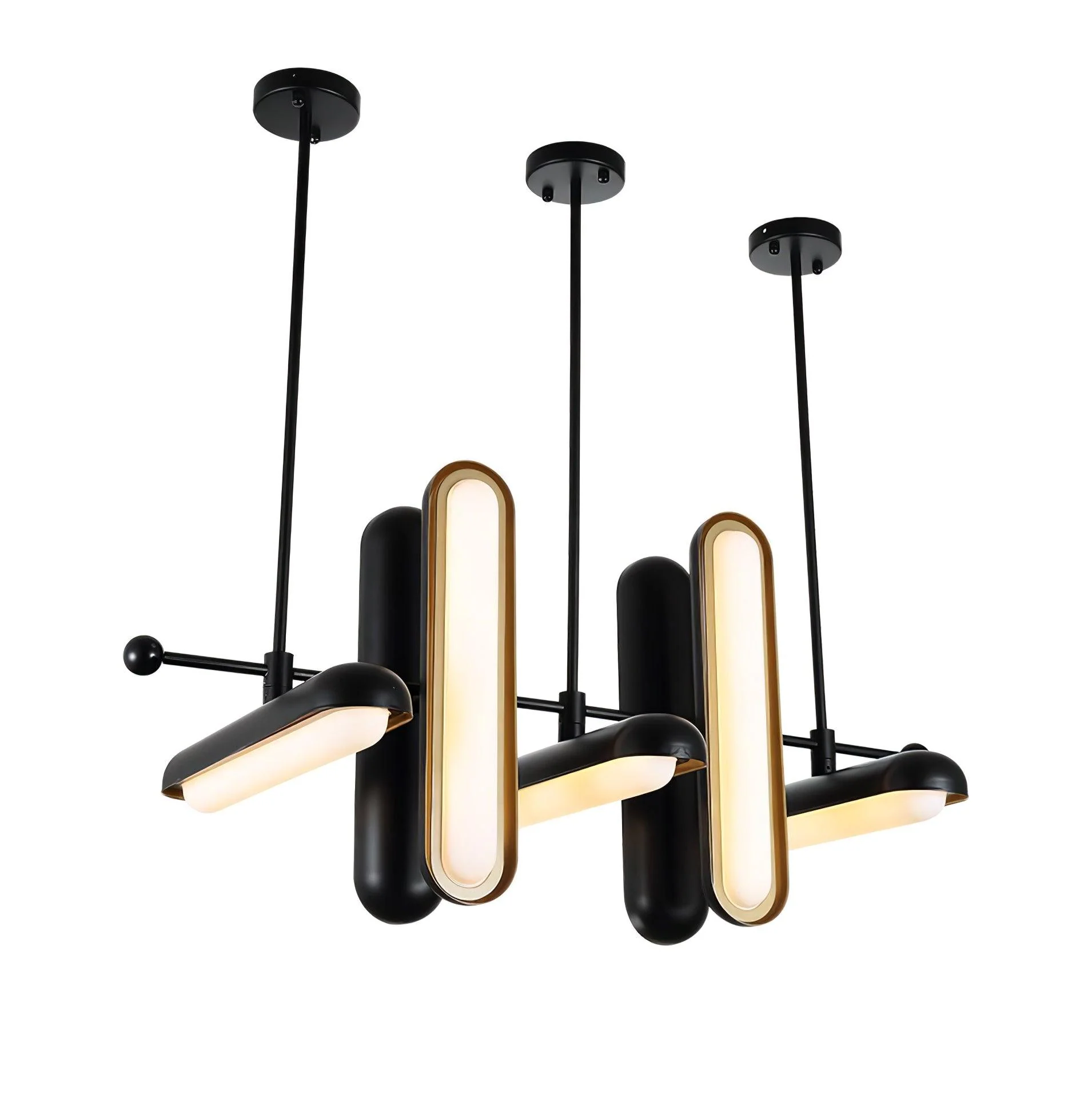 Lyvinaris Geometric Brass Linear Pendant Light - Image 47