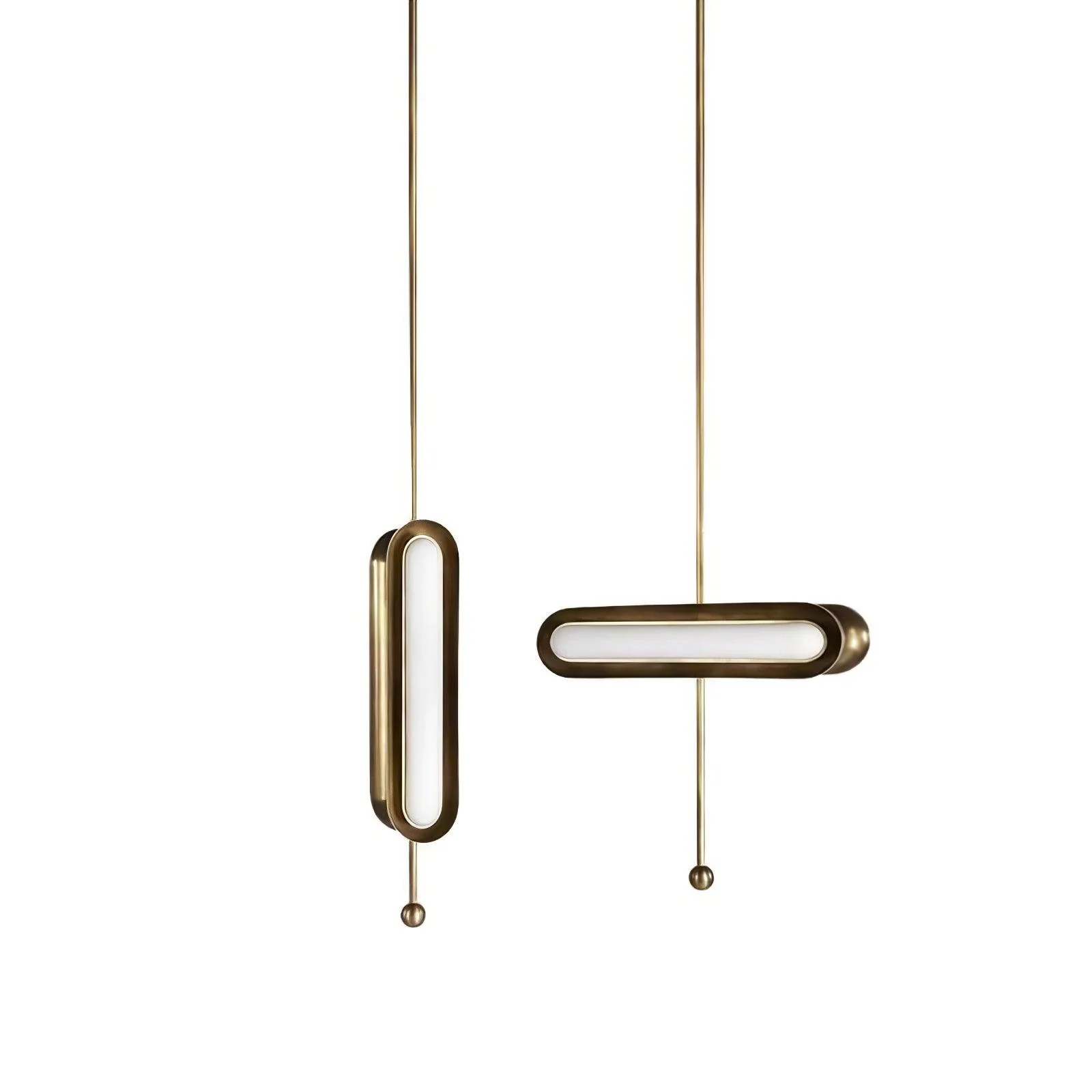 Lyvinaris Geometric Brass Linear Pendant Light - Image 48