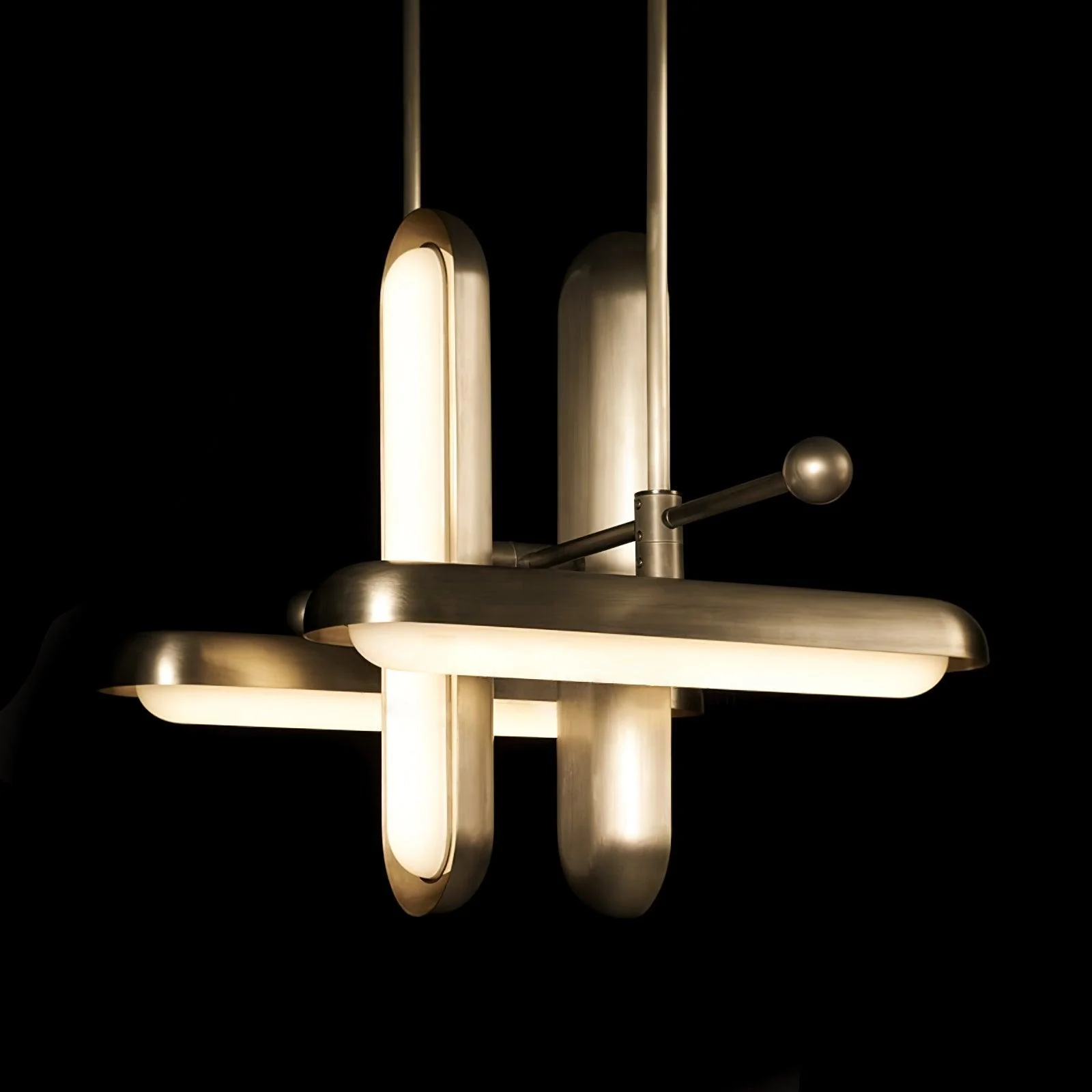 Lyvinaris Geometric Brass Linear Pendant Light - Image 50