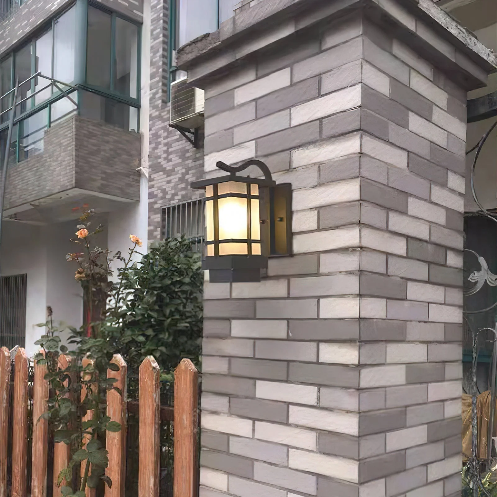 Madison Unique Glass Lantern Outdoor Wall Lamp - Image 12