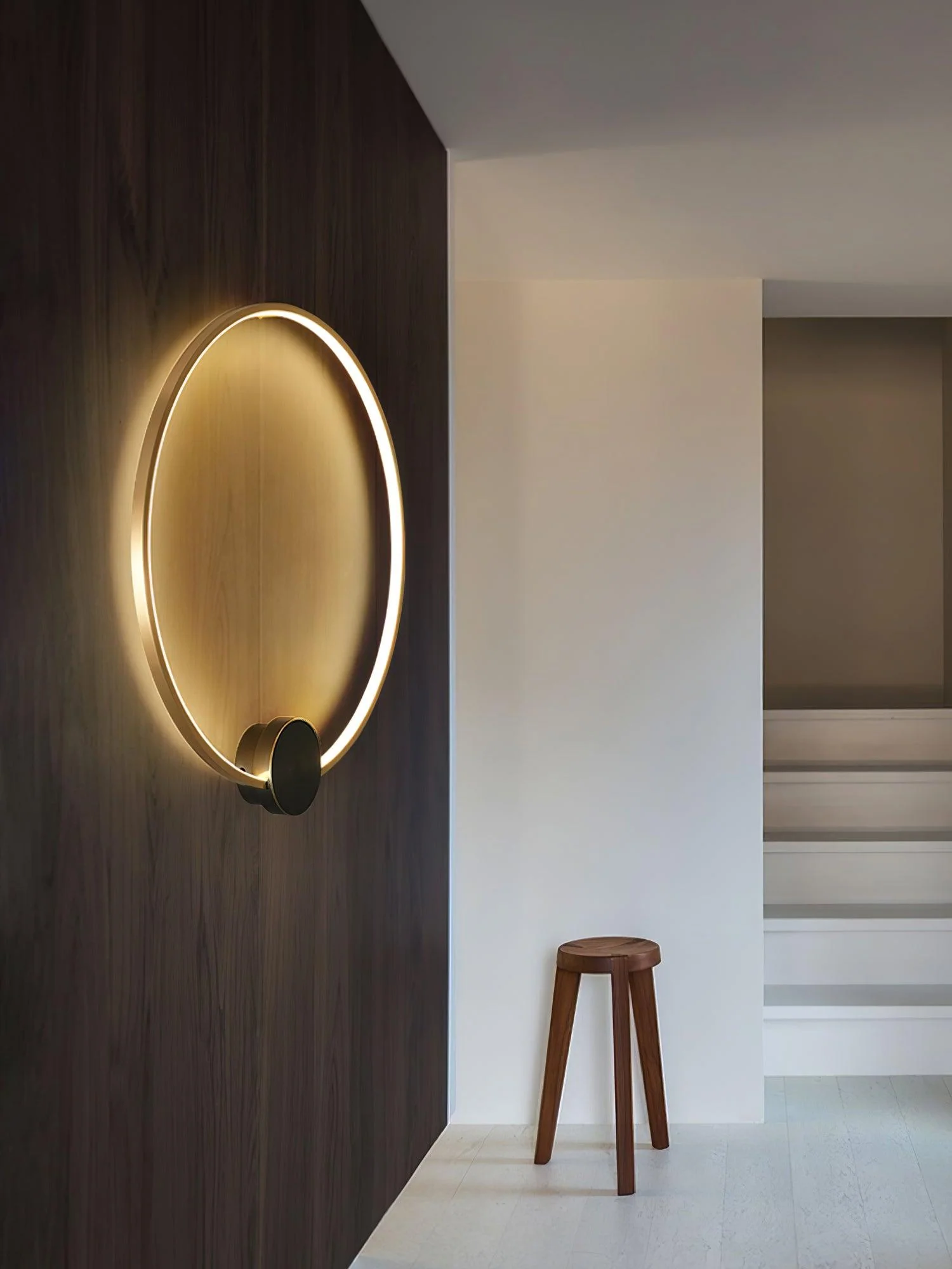 Maisie Wall Light Modern Minimalist Ring Shaped LED Brass - Image 10