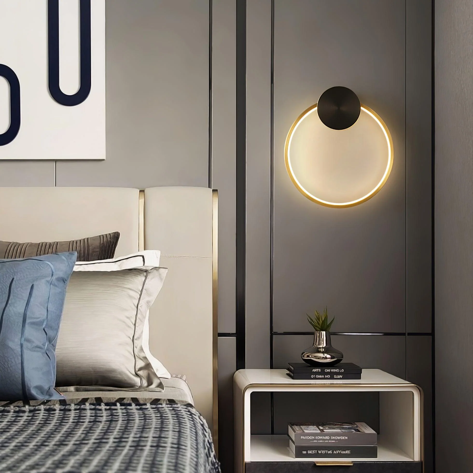 Maisie Wall Light Modern Minimalist Ring Shaped LED Brass - Image 28