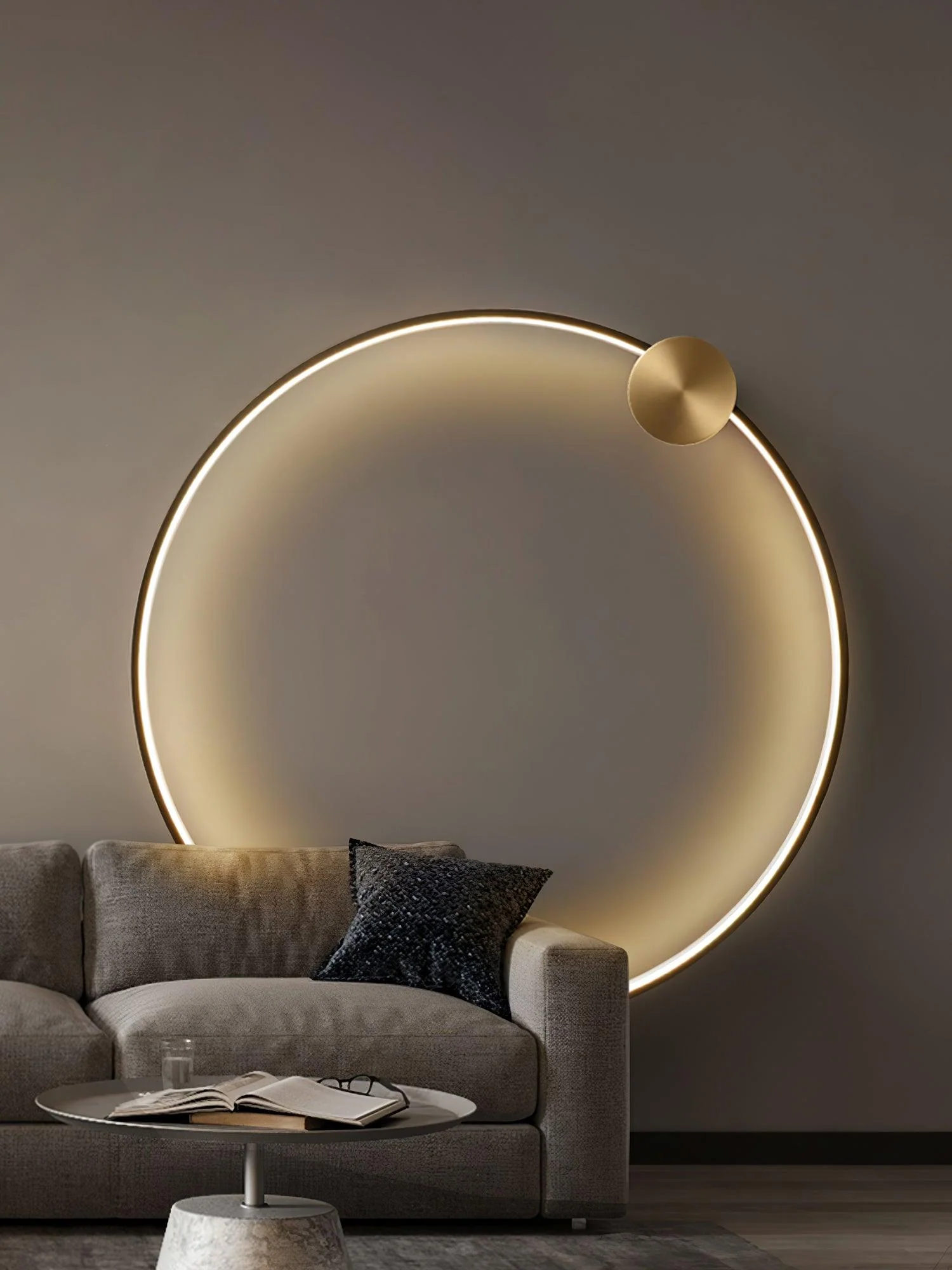 Maisie Wall Light Modern Minimalist Ring Shaped LED Brass - Image 34