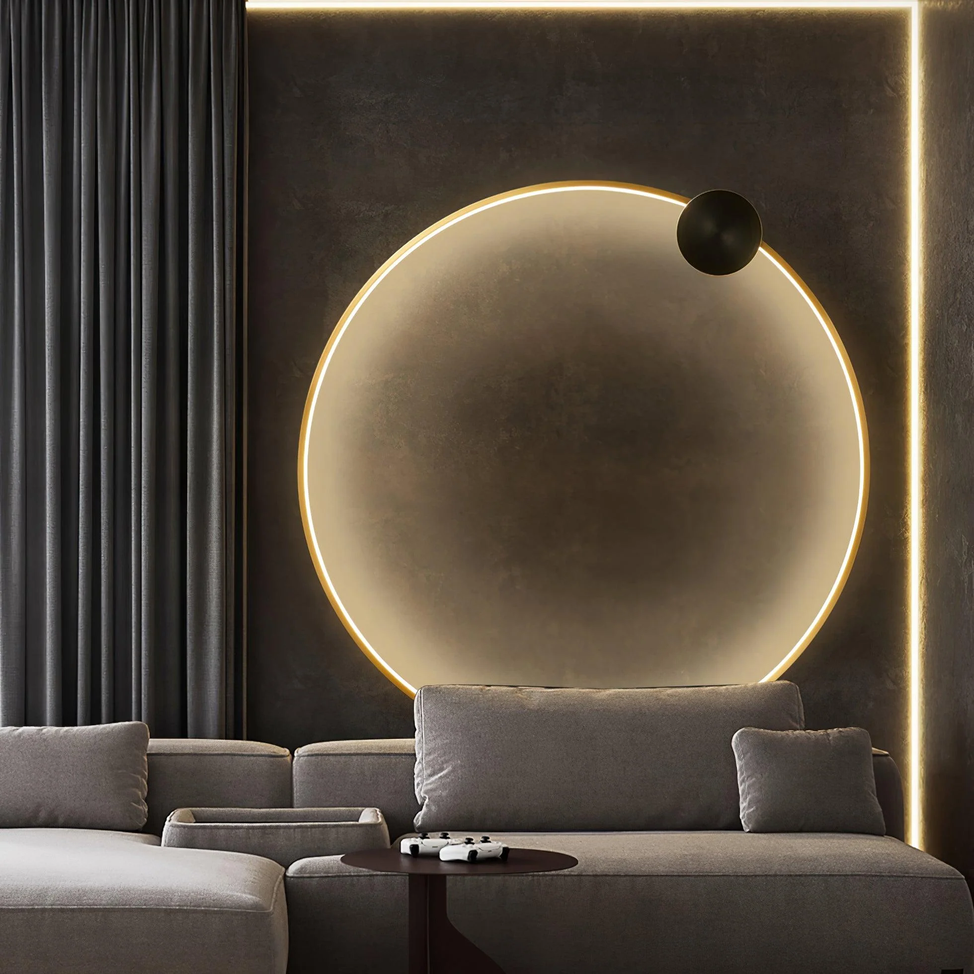 Maisie Wall Light Modern Minimalist Ring Shaped LED Brass - Image 40