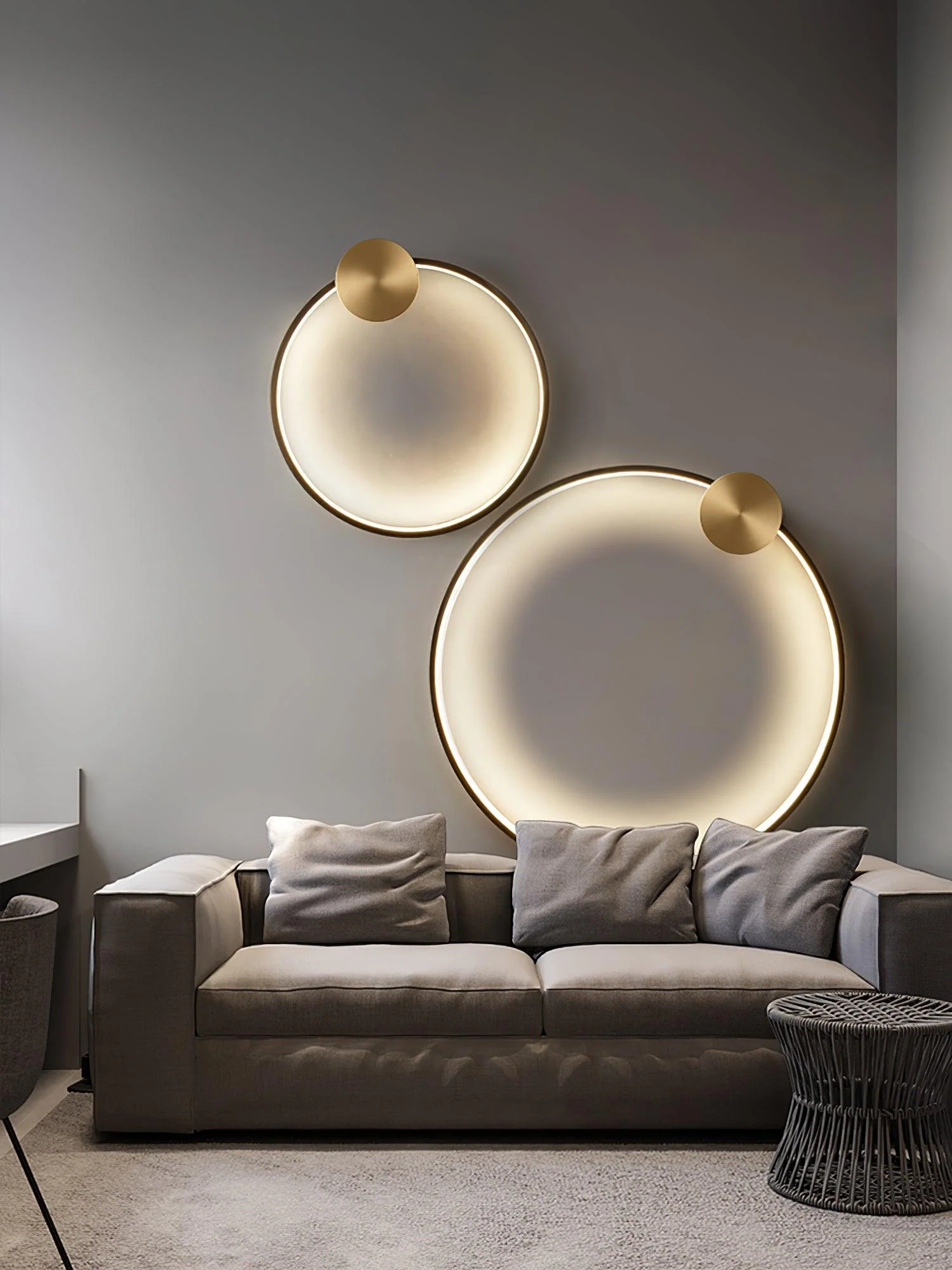 Maisie Wall Light Modern Minimalist Ring Shaped LED Brass - Image 45