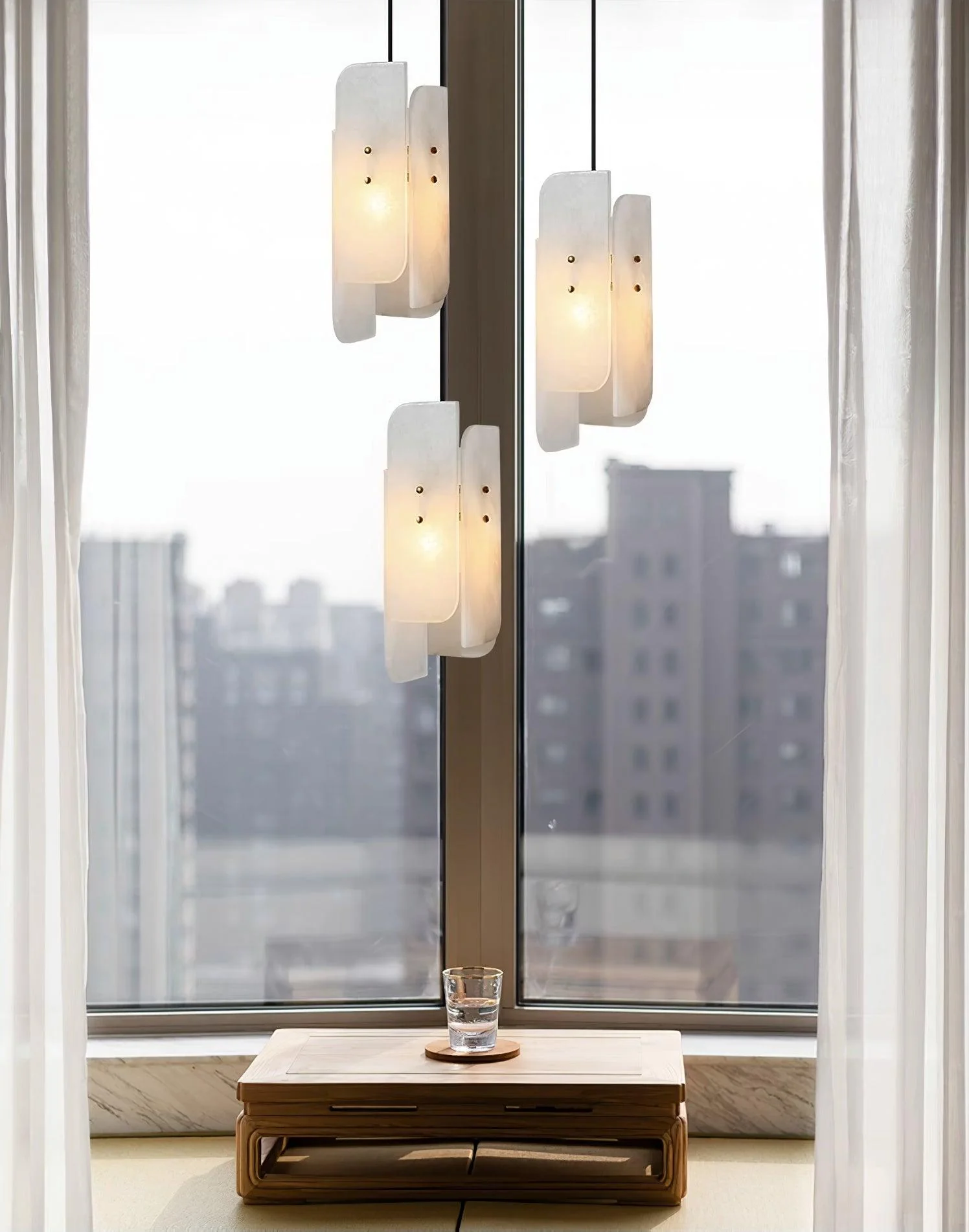 Megalith Minimalist Alabaster Pendant Light - Image 16