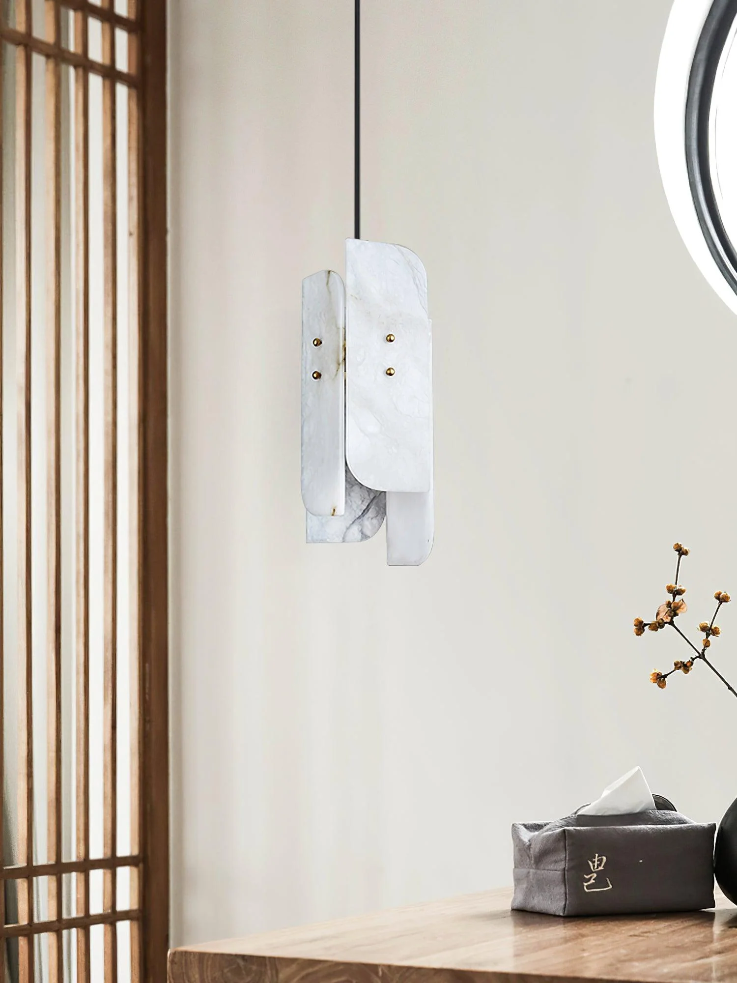 Megalith Minimalist Alabaster Pendant Light - Image 8
