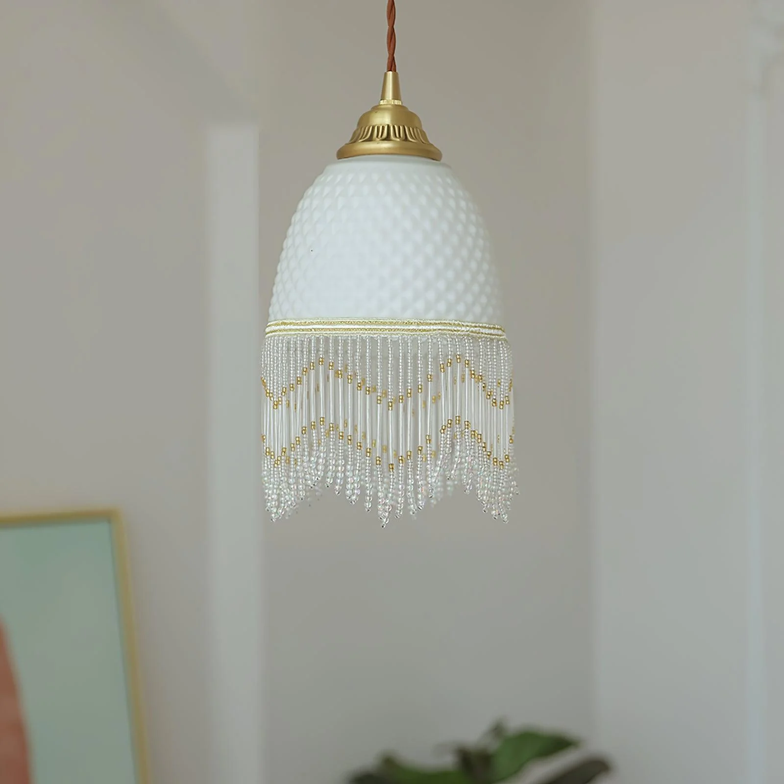 Mesh Tassel Glass Pendant Light - Image 9