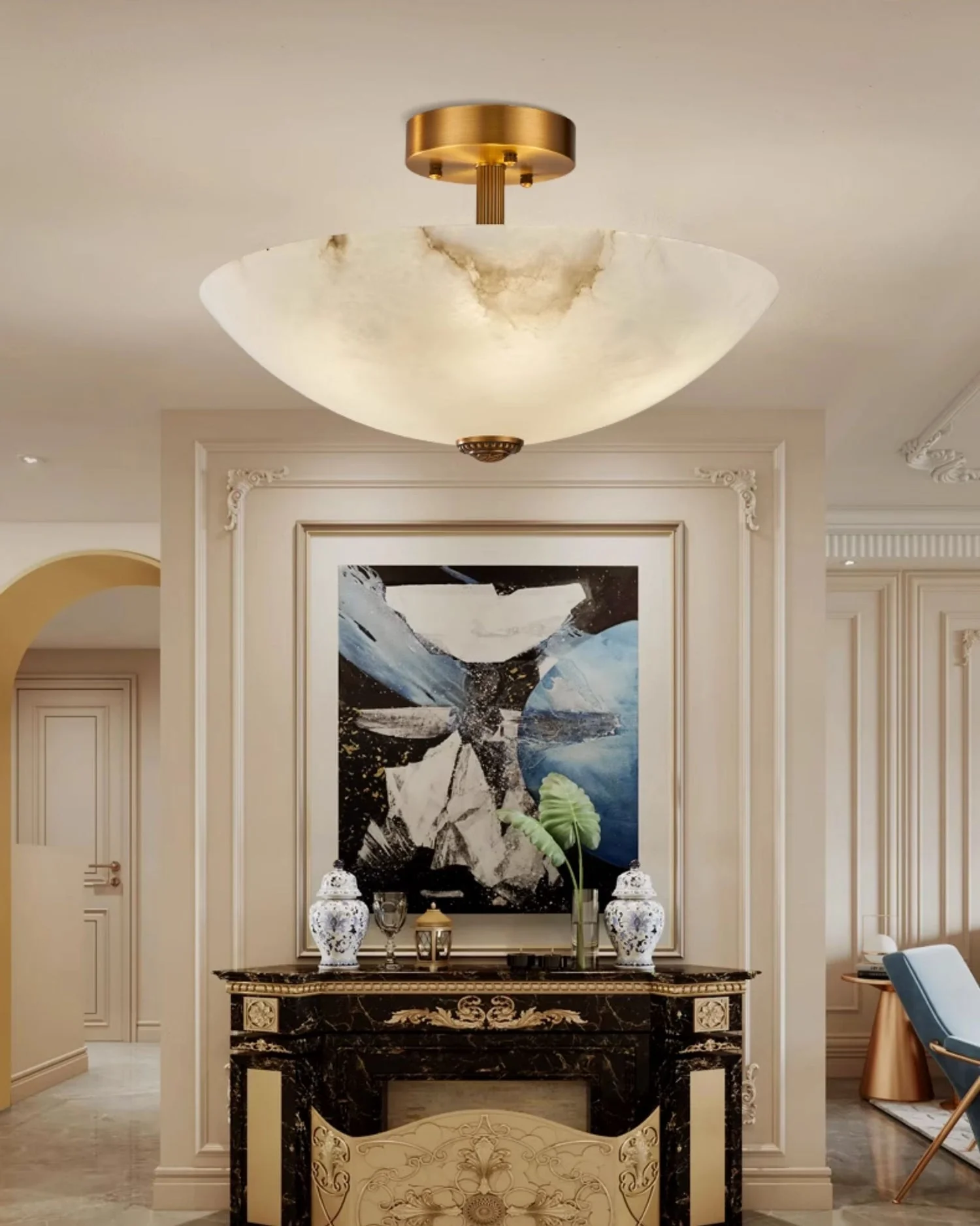 Meyda Retro Alabaster Ceiling Light - Image 6