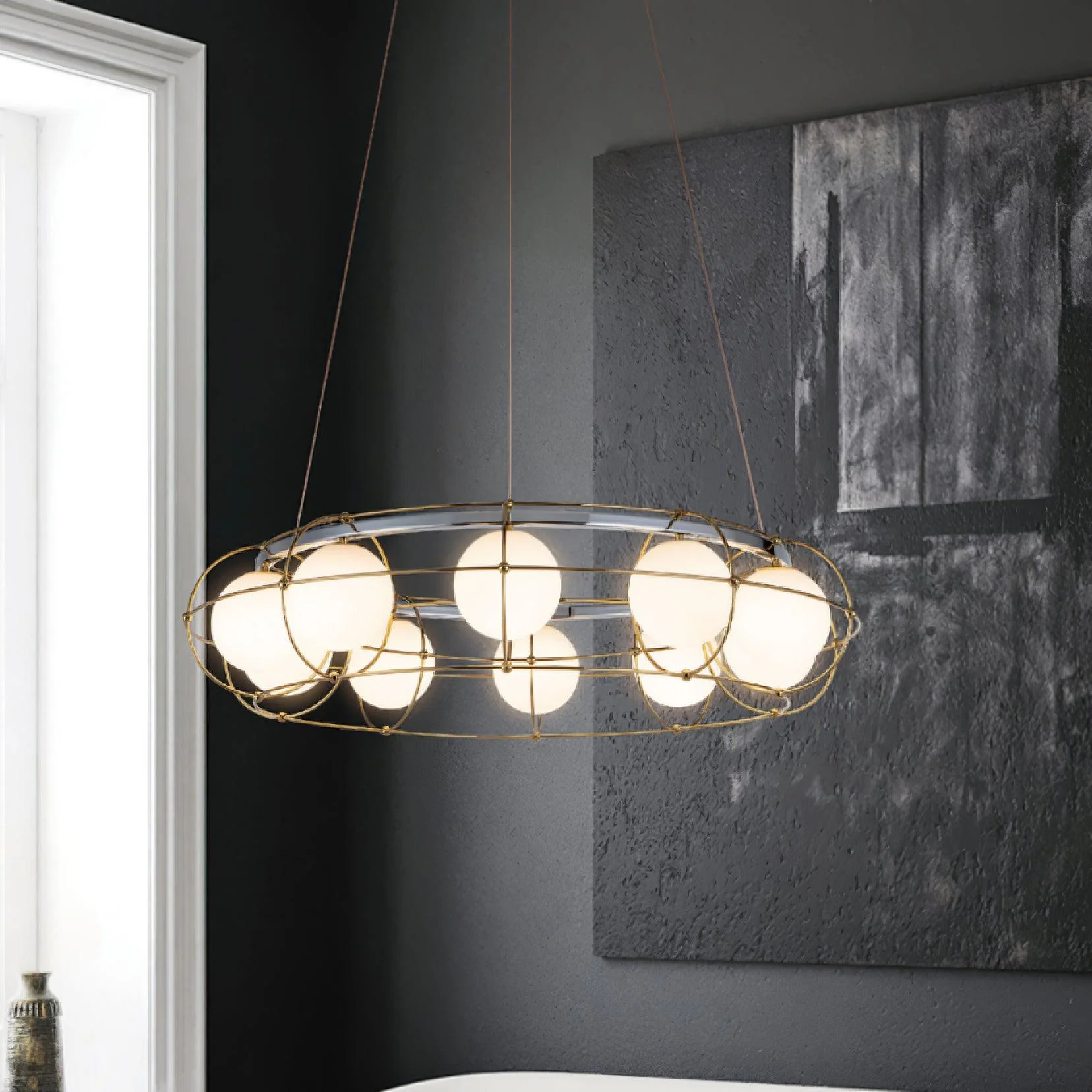 Mia Modern Glass Chandelier - Image 4
